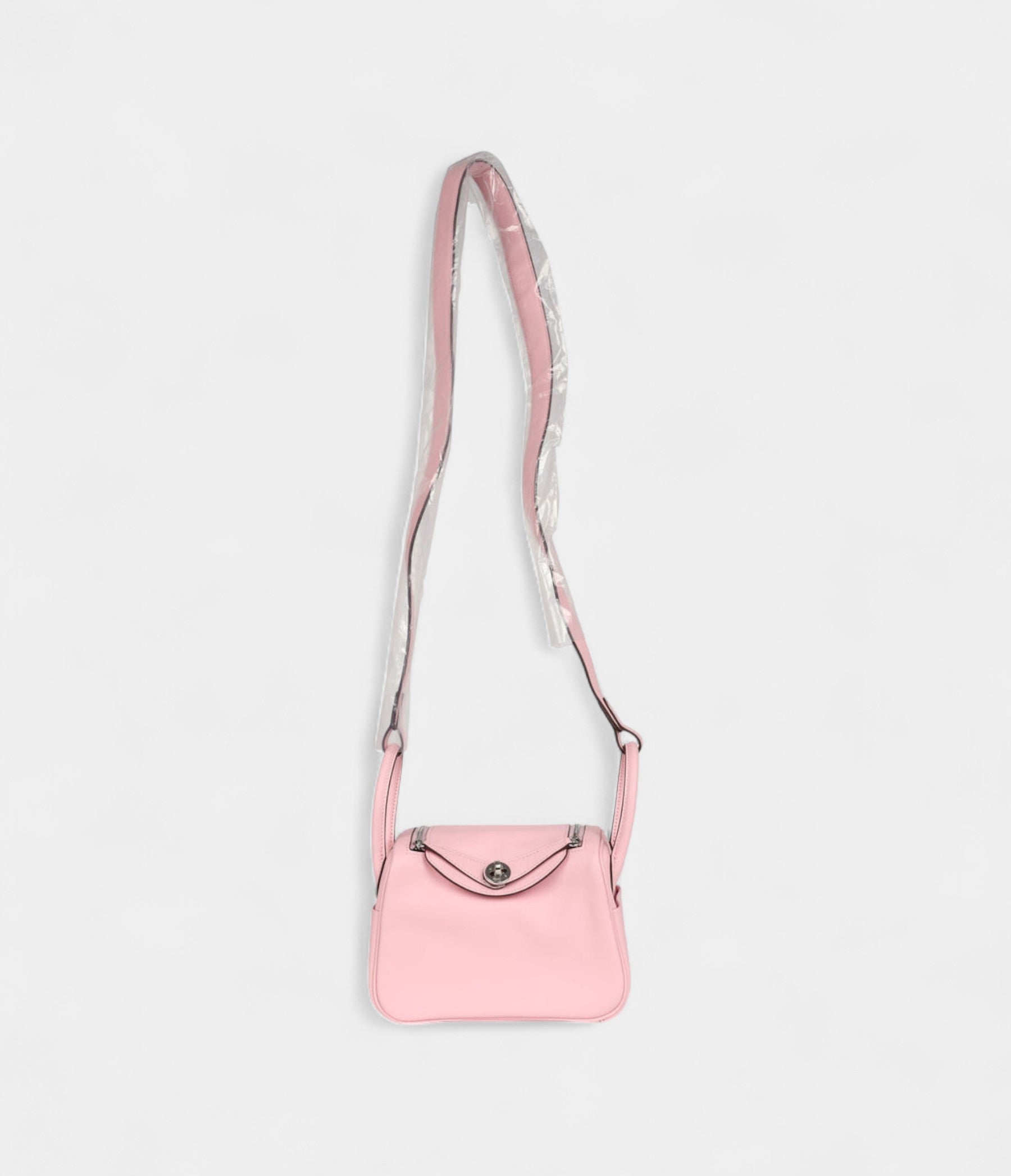 Hermès Mini Lindy Rose Sakura Swift Palladium Hardware