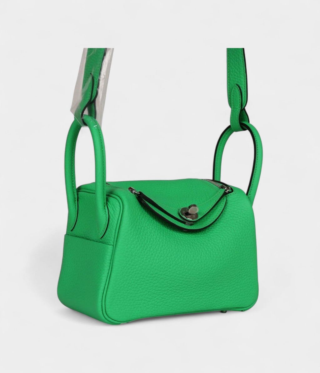 Hermès Mini Lindy Vert Comics Clemence Palladium Hardware