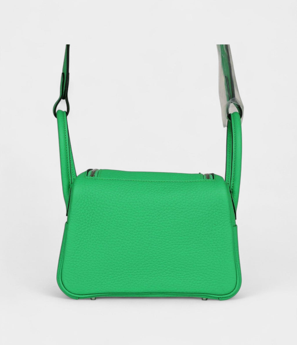 Hermès Mini Lindy Vert Comics Clemence Palladium Hardware