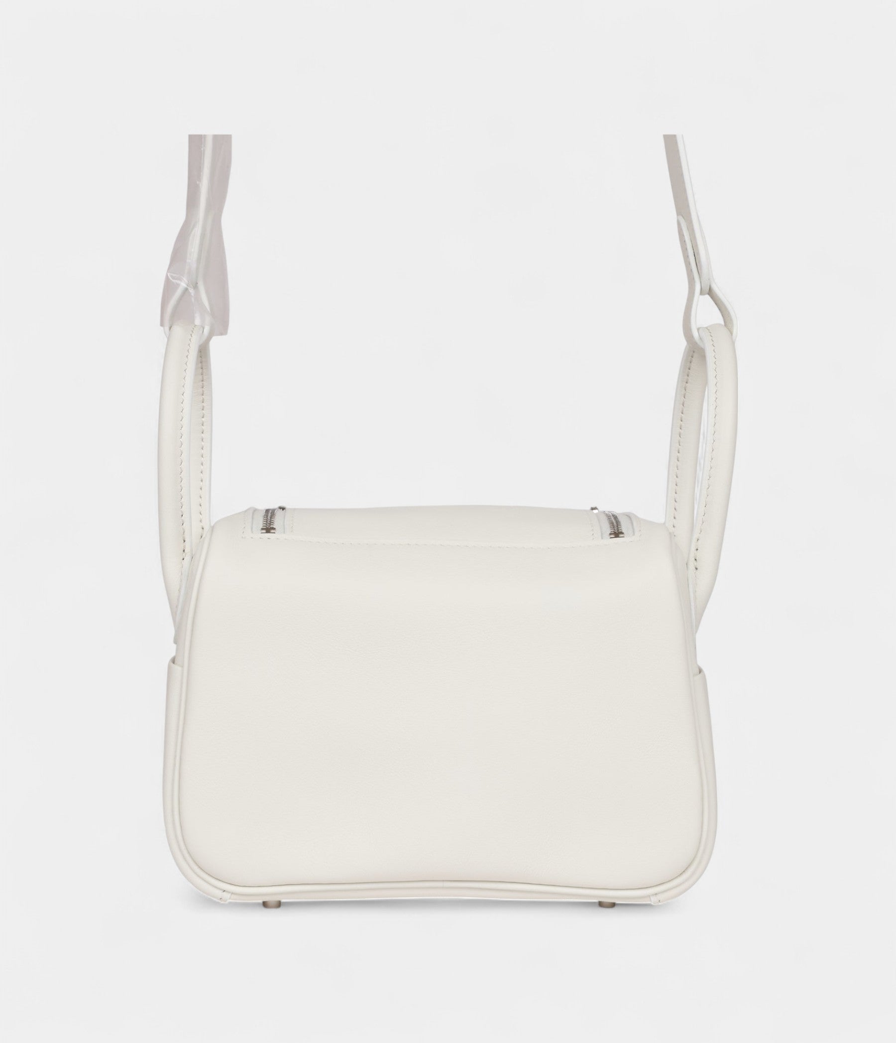 Hermès Mini Lindy White Swift Palladium Hardware