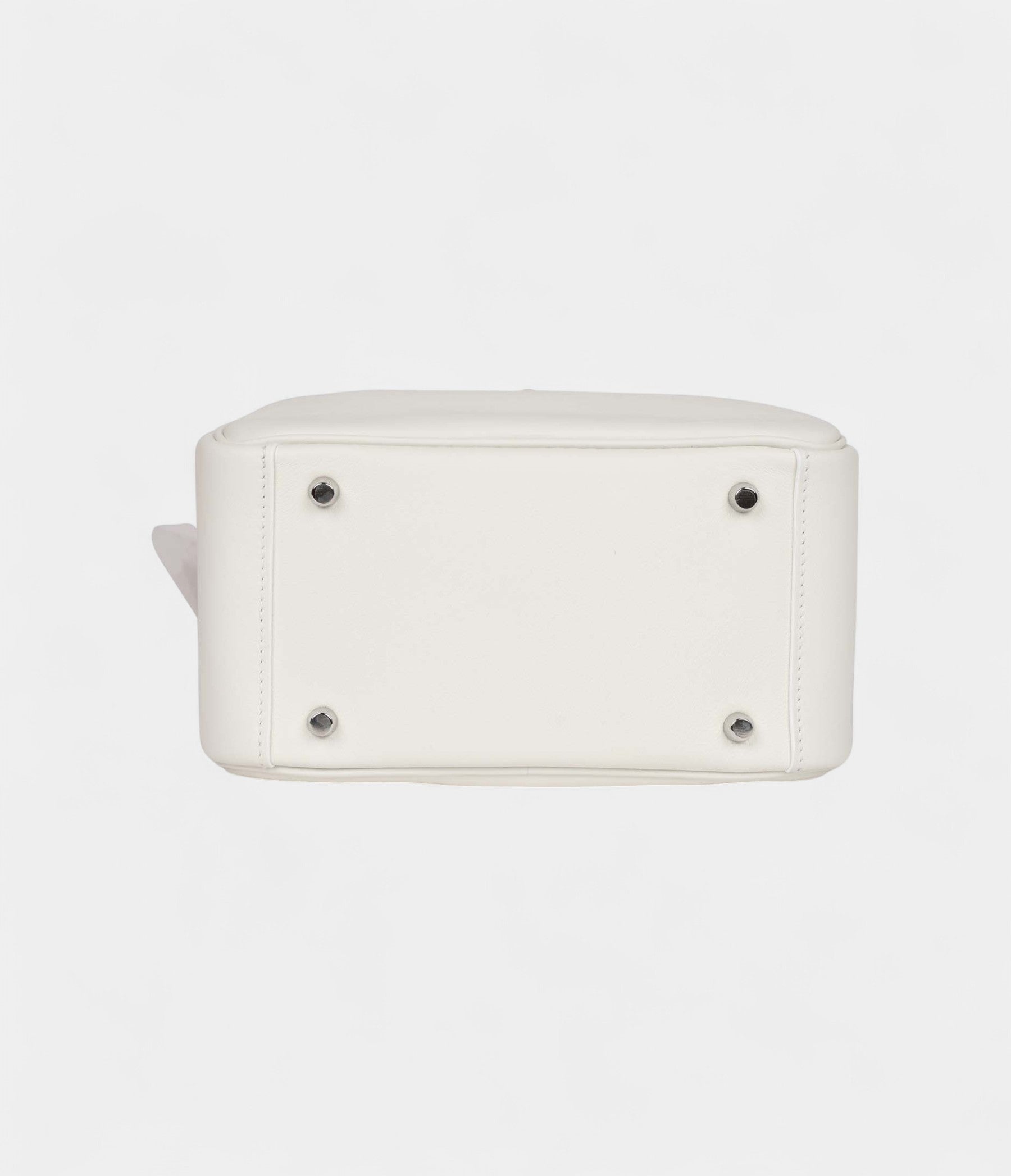Hermès Mini Lindy White Swift Palladium Hardware
