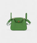 Hermès Mini Lindy Yucca Green Clemence Gold Hardware