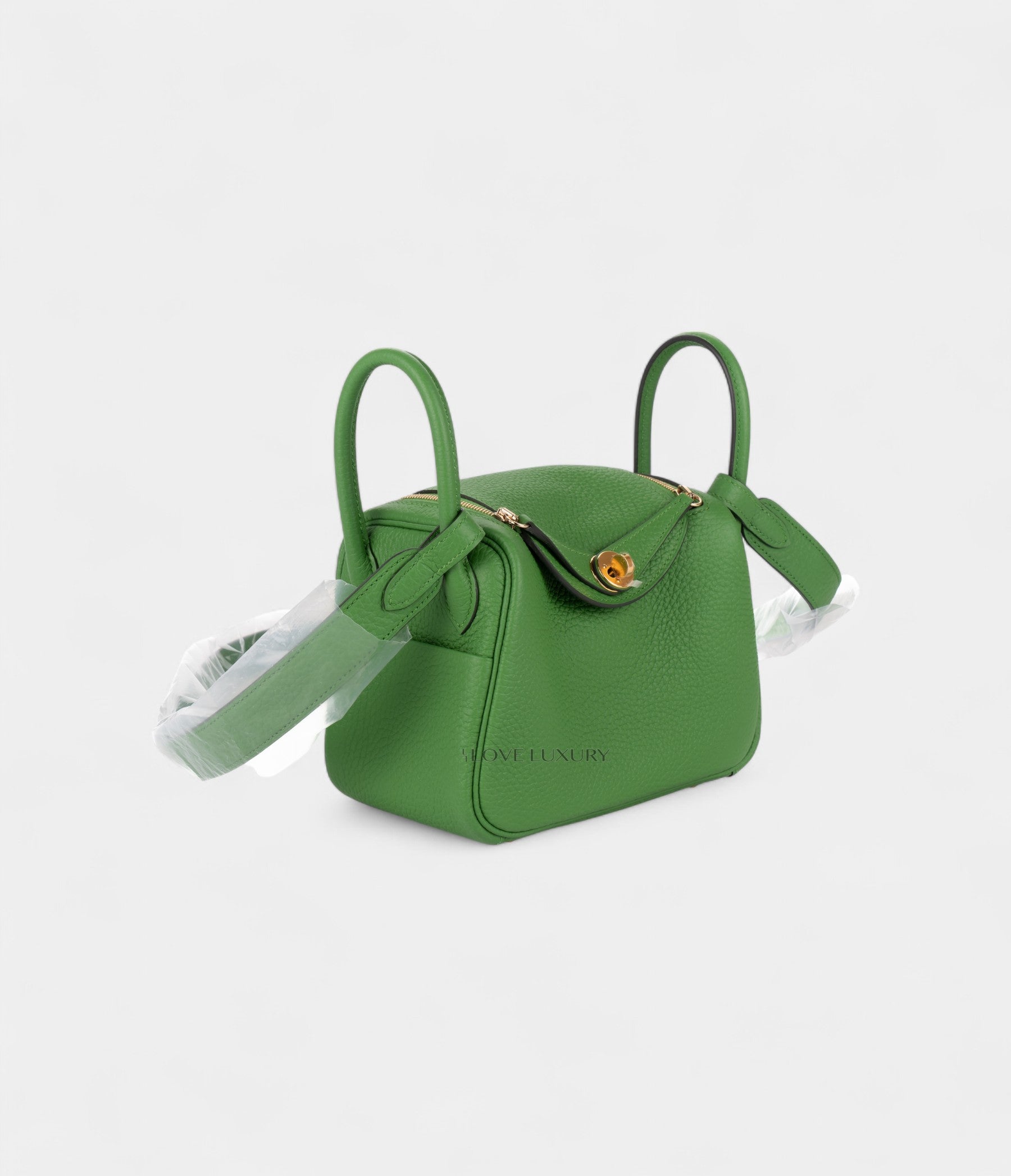 Hermès Mini Lindy Yucca Green Clemence Gold Hardware