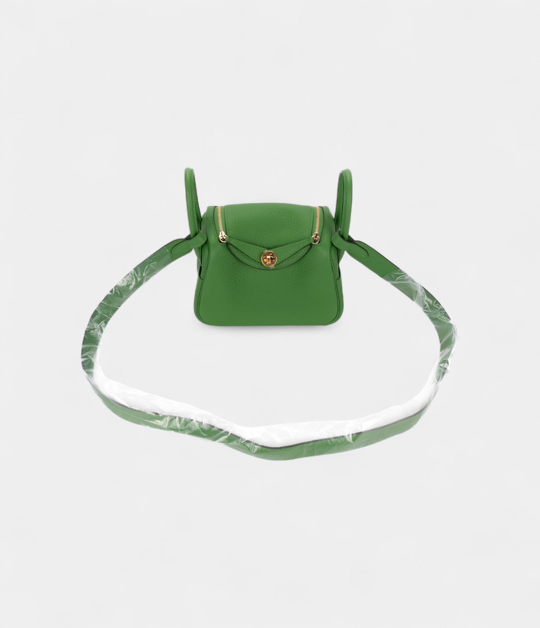 Hermès Mini Lindy Yucca Green Clemence Gold Hardware
