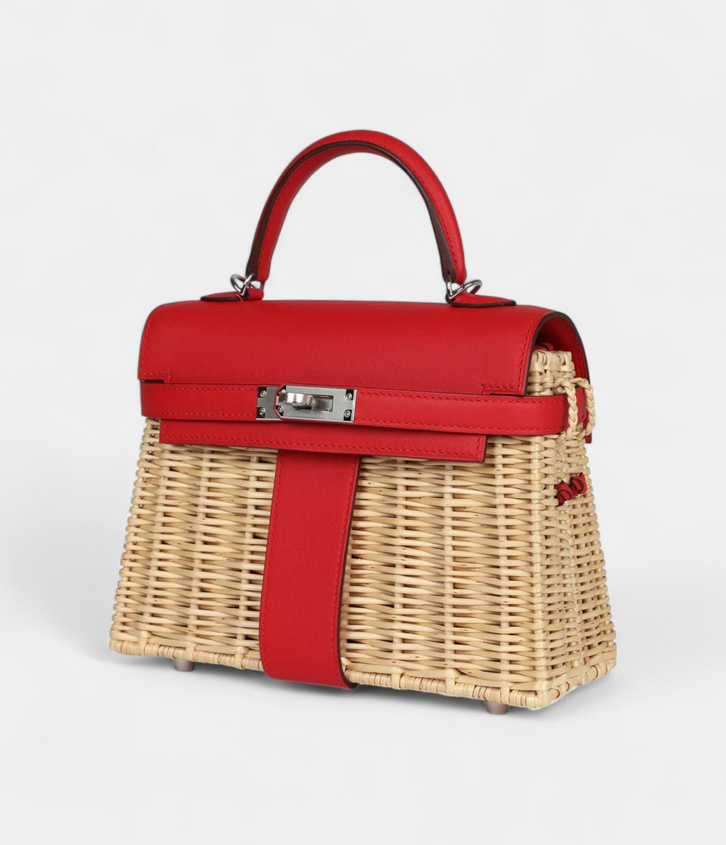 Hermès Mini Picnic Kelly 20 Rouge De Coeur Swift Palladium Hardware