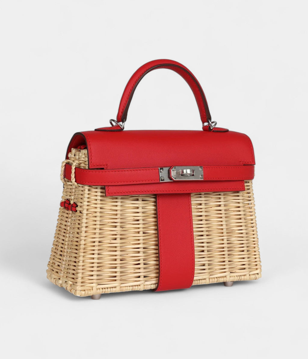 Hermès Mini Picnic Kelly 20 Rouge De Coeur Swift Palladium Hardware
