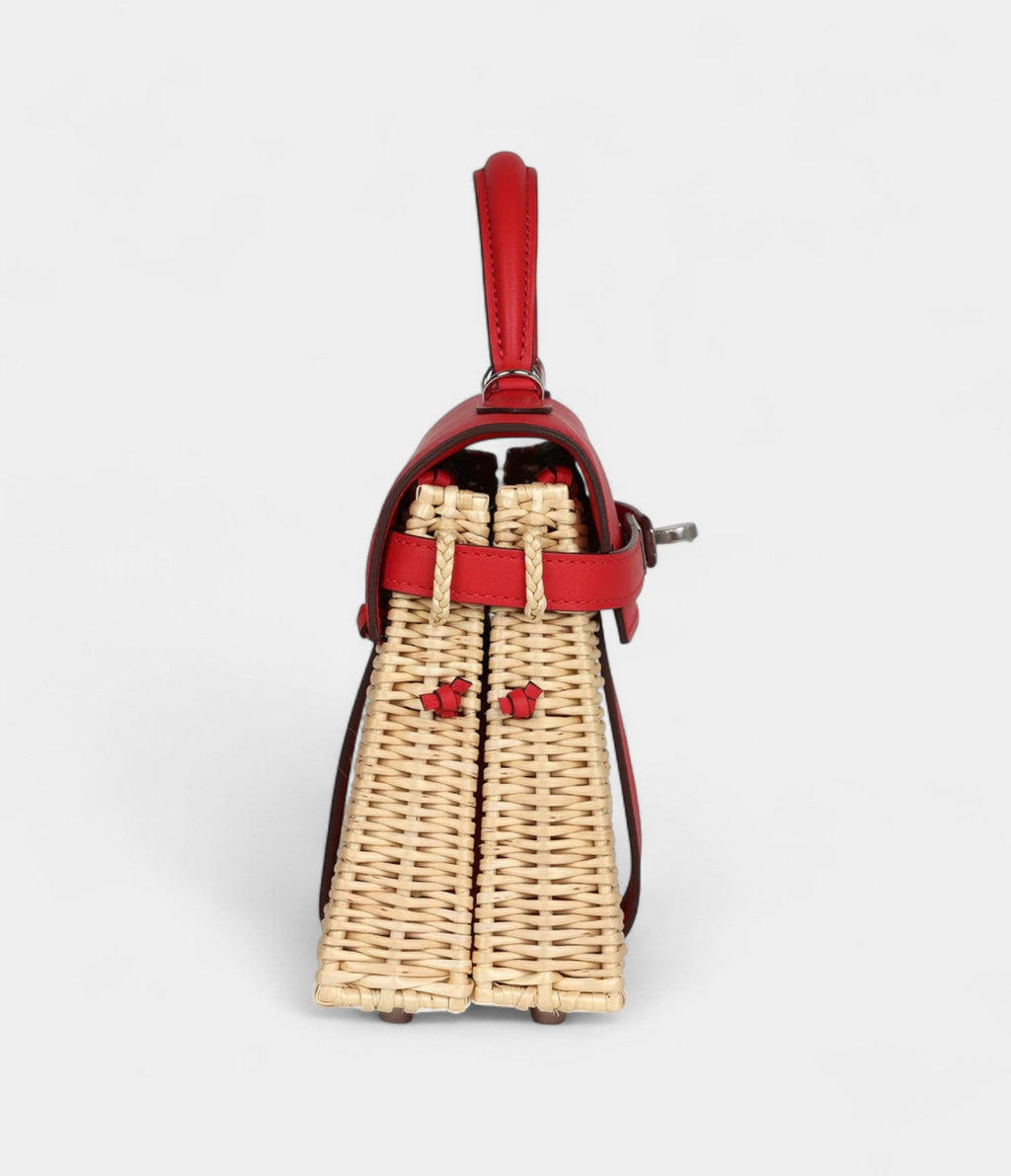 Hermès Mini Picnic Kelly 20 Rouge De Coeur Swift Palladium Hardware