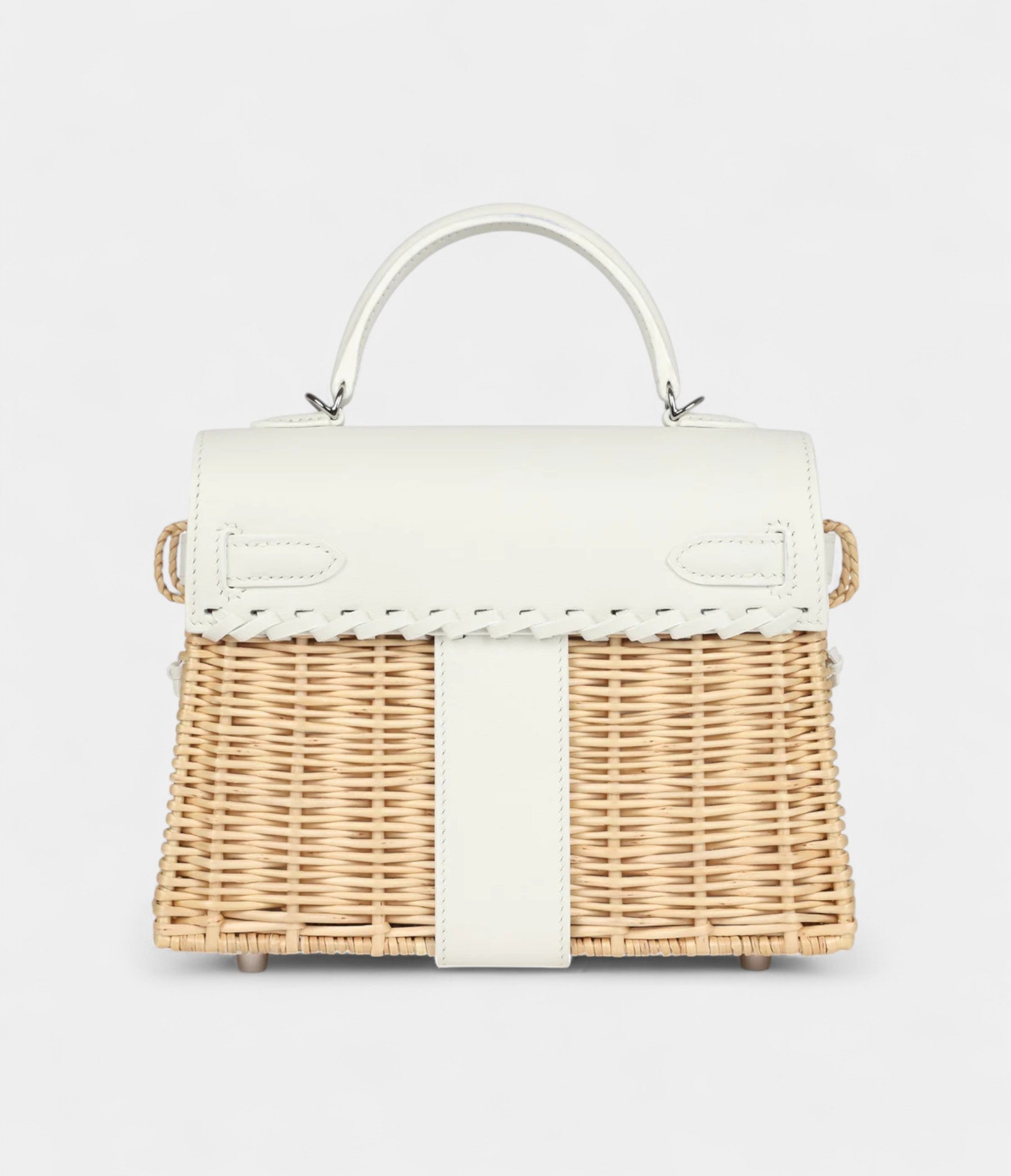 Hermès Mini Picnic Kelly 20 White Swift Palladium Hardware