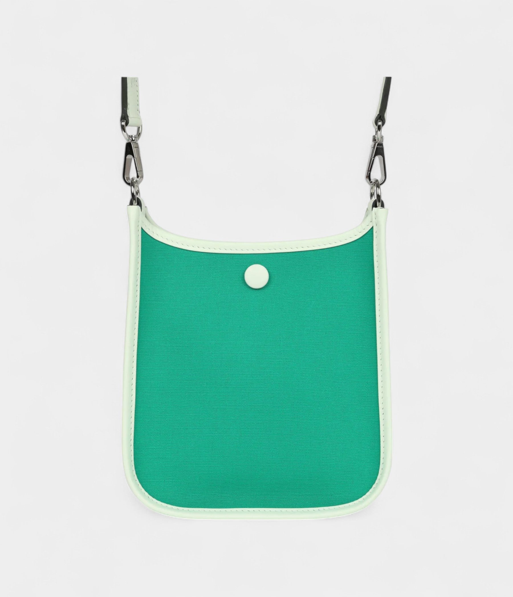 Hermès Neo Evelyne TPM Menthe Officier Canvas and Vert Fizz Swift Palladium Hardware