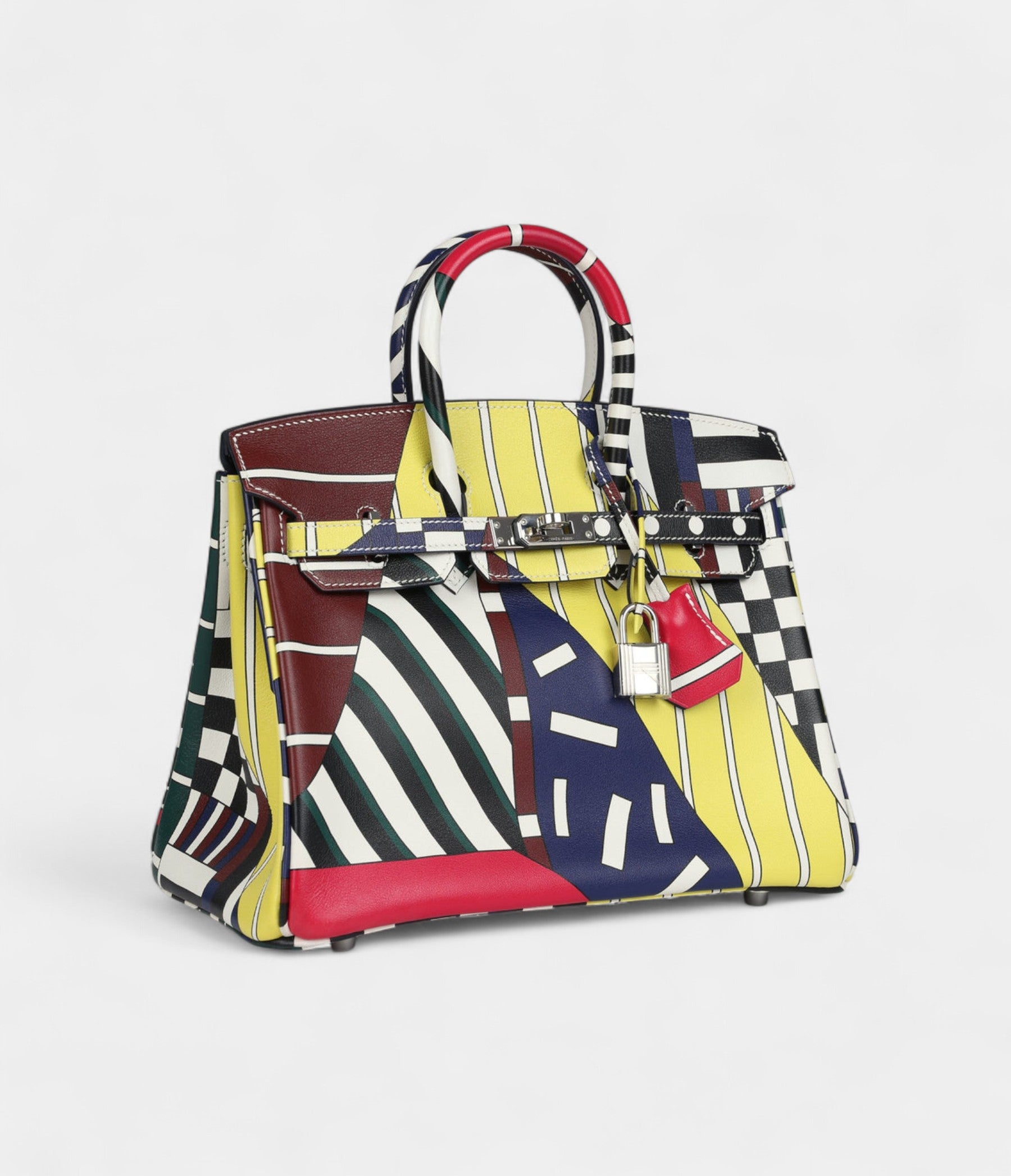 Hermès "One Two Three and Away We Go" Birkin 25 Multicolor Swift Palladium Hardware