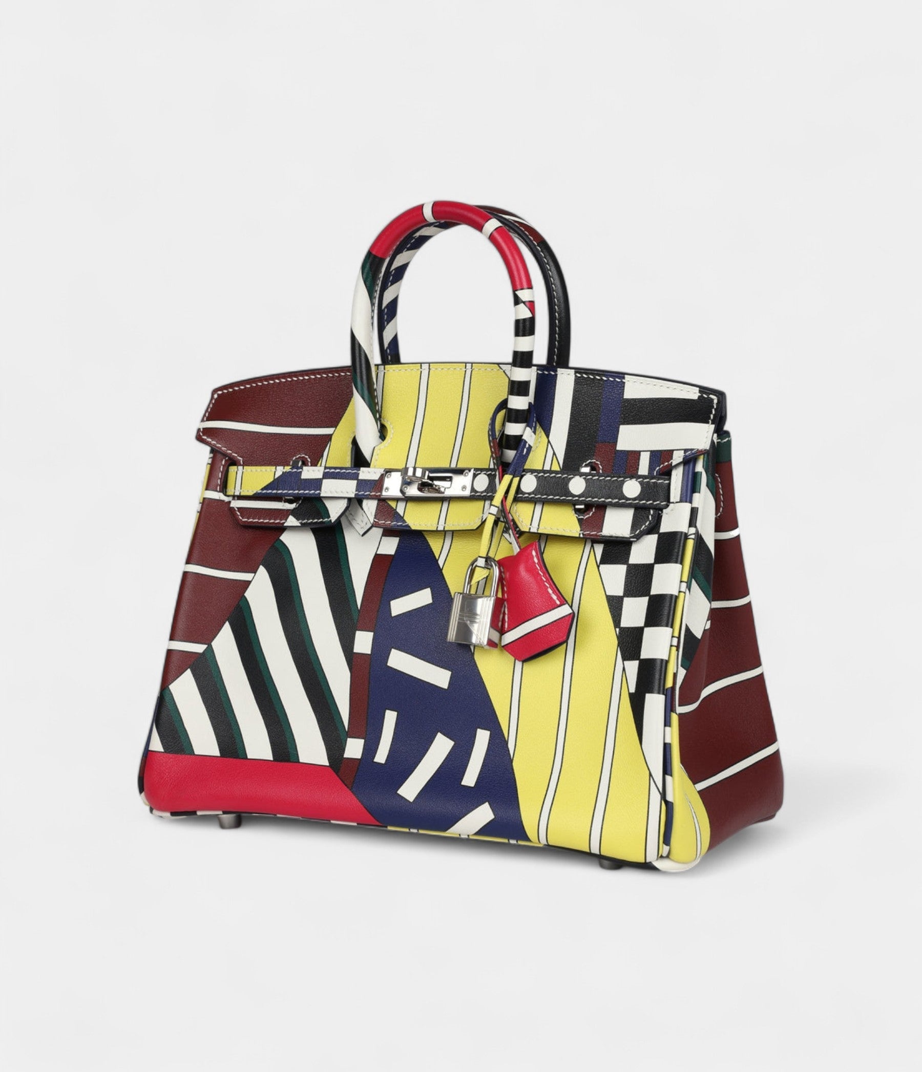 Hermès "One Two Three and Away We Go" Birkin 25 Multicolor Swift Palladium Hardware