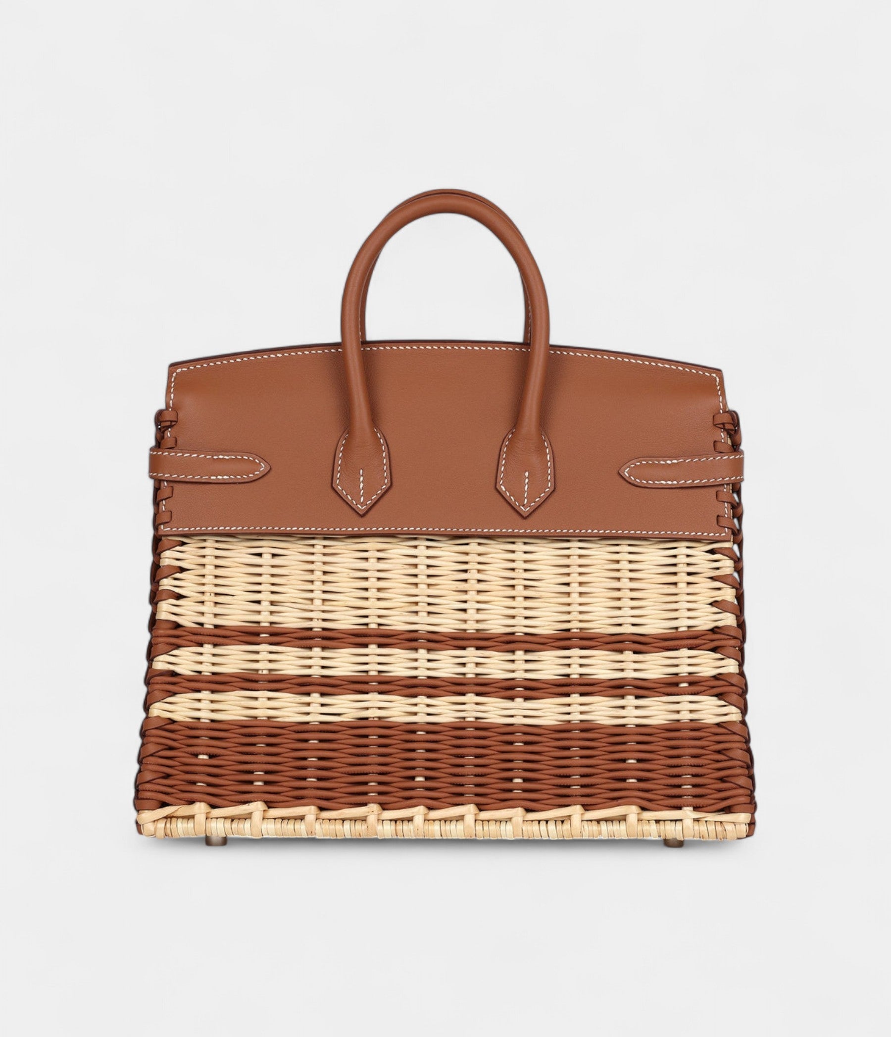 Hermès Picnic Birkin 25 Gold Swift and Stripe Wicker Palladium Hardware