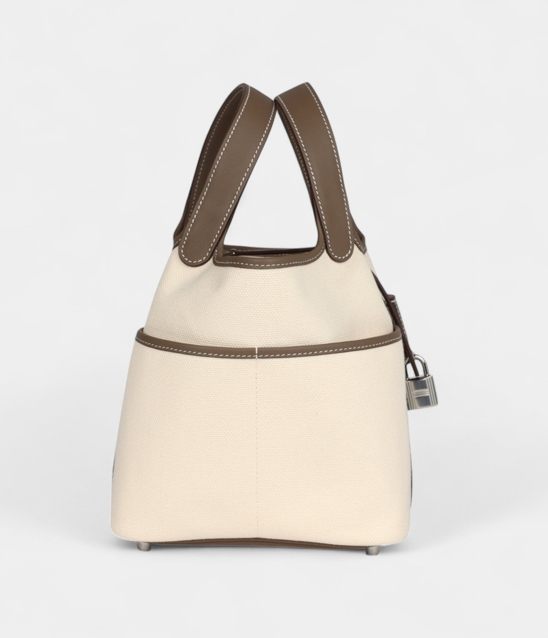 Hermès Picotin Lock 18 Cargo Toile Canvas and Etoupe Swift Palladium Hardware