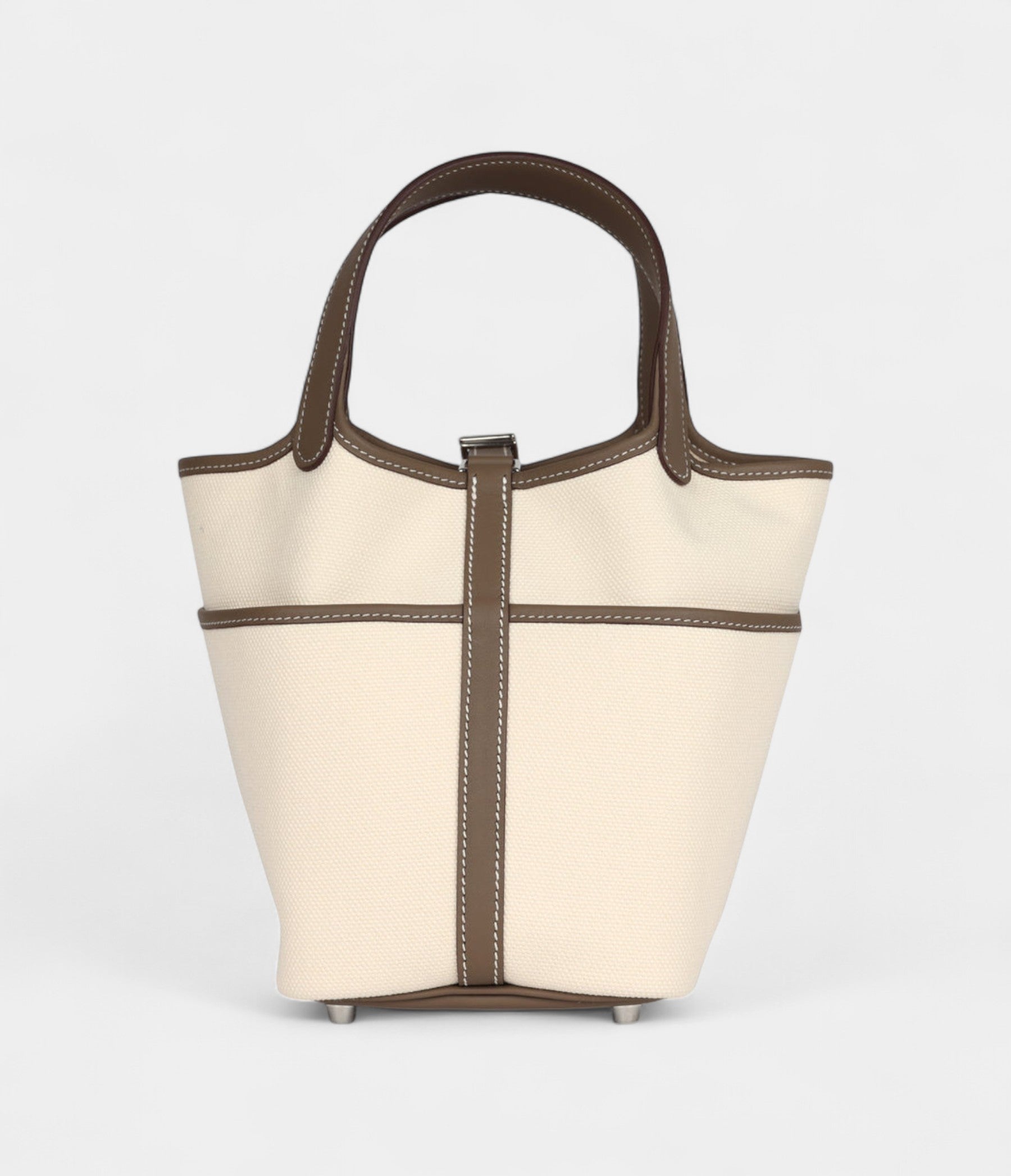 Hermès Picotin Lock 18 Cargo Toile Canvas and Etoupe Swift Palladium Hardware