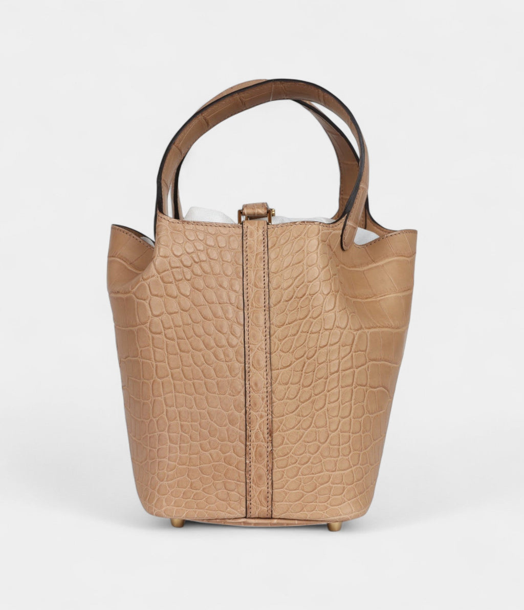 Hermès Picotin Lock 18 Chai Matte Alligator Gold Hardware