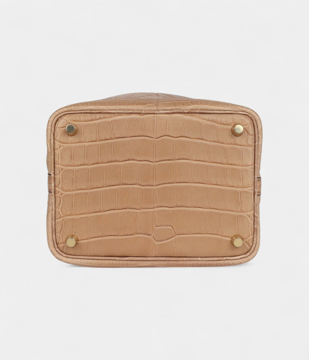 Hermès Picotin Lock 18 Chai Matte Alligator Gold Hardware
