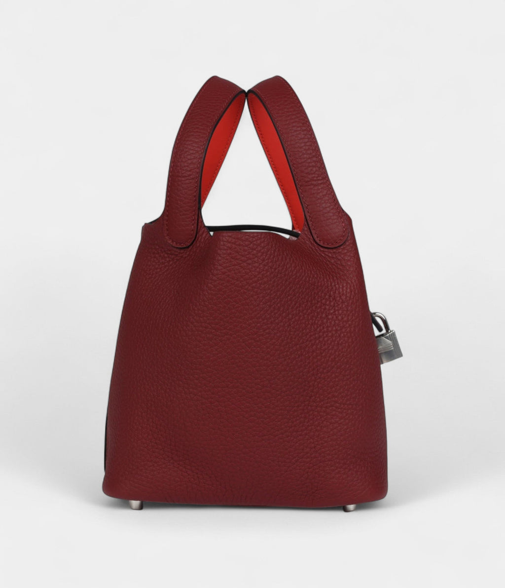 Hermès Picotin Lock 18 Eclat Rouge H Clemence Palladium Hardware