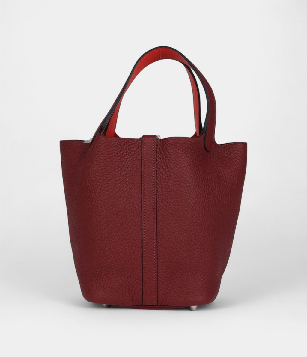 Hermès Picotin Lock 18 Eclat Rouge H Clemence Palladium Hardware