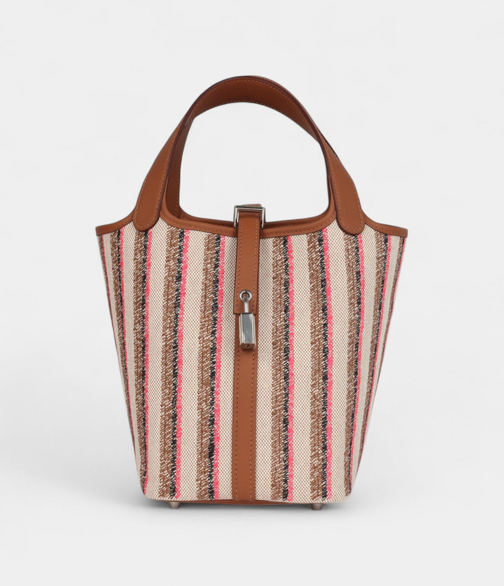 Hermès Picotin Lock 18 Gold, Ecru-Beige, Rose Pop, Black Toile H and Fauve Swift Palladium Hardware
