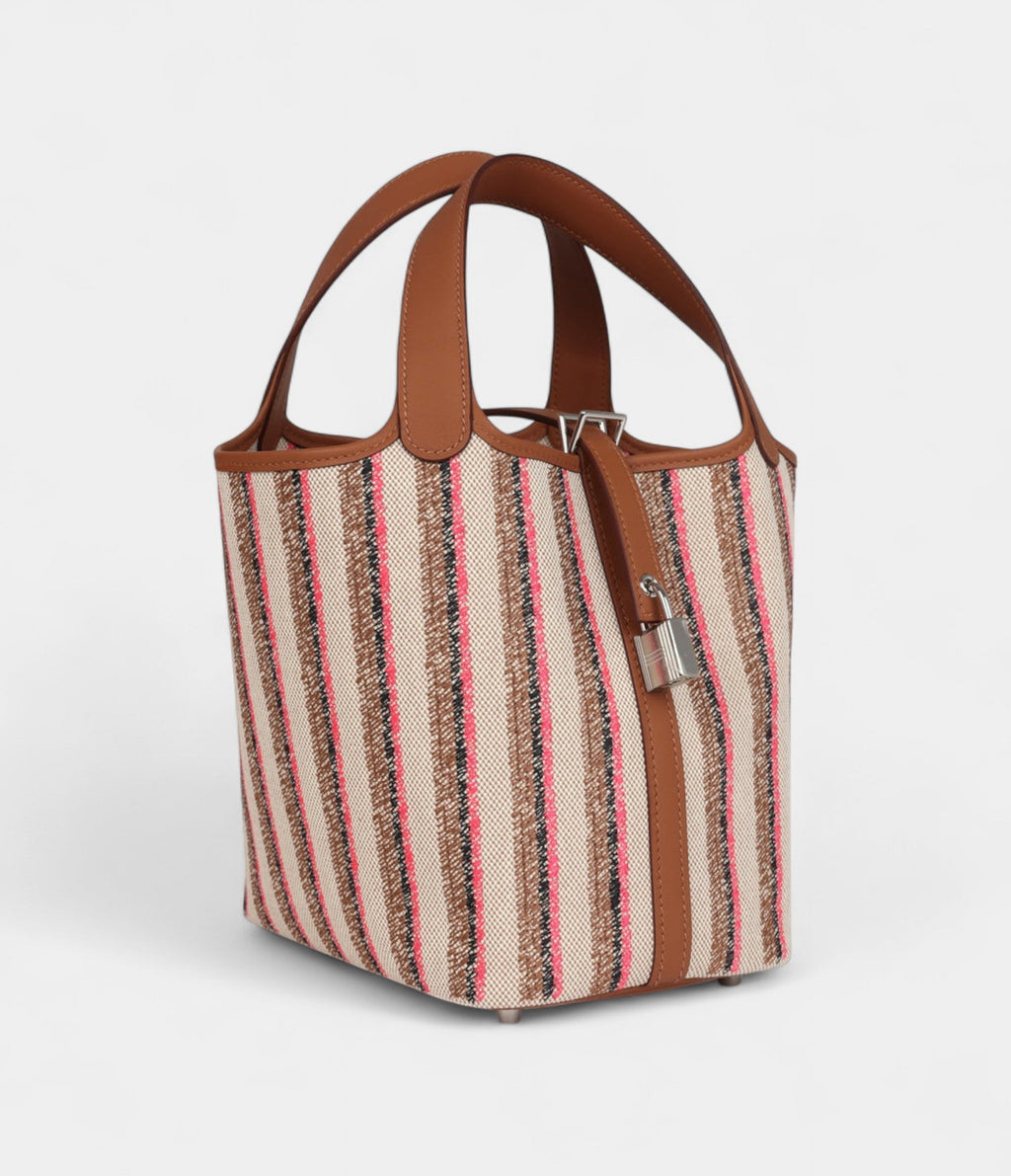 Hermès Picotin Lock 18 Gold, Ecru-Beige, Rose Pop, Black Toile H and Fauve Swift Palladium Hardware