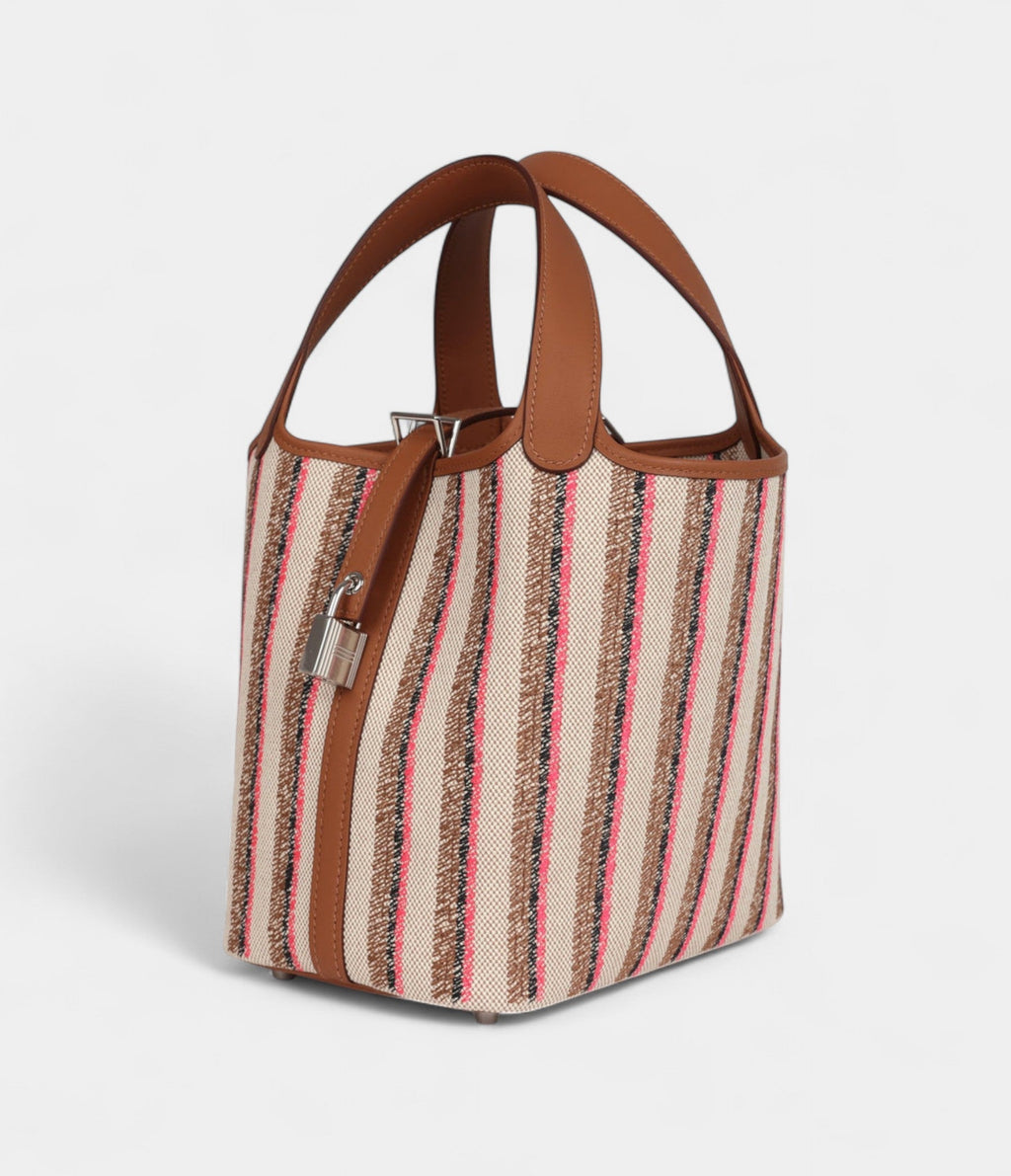 Hermès Picotin Lock 18 Gold, Ecru-Beige, Rose Pop, Black Toile H and Fauve Swift Palladium Hardware
