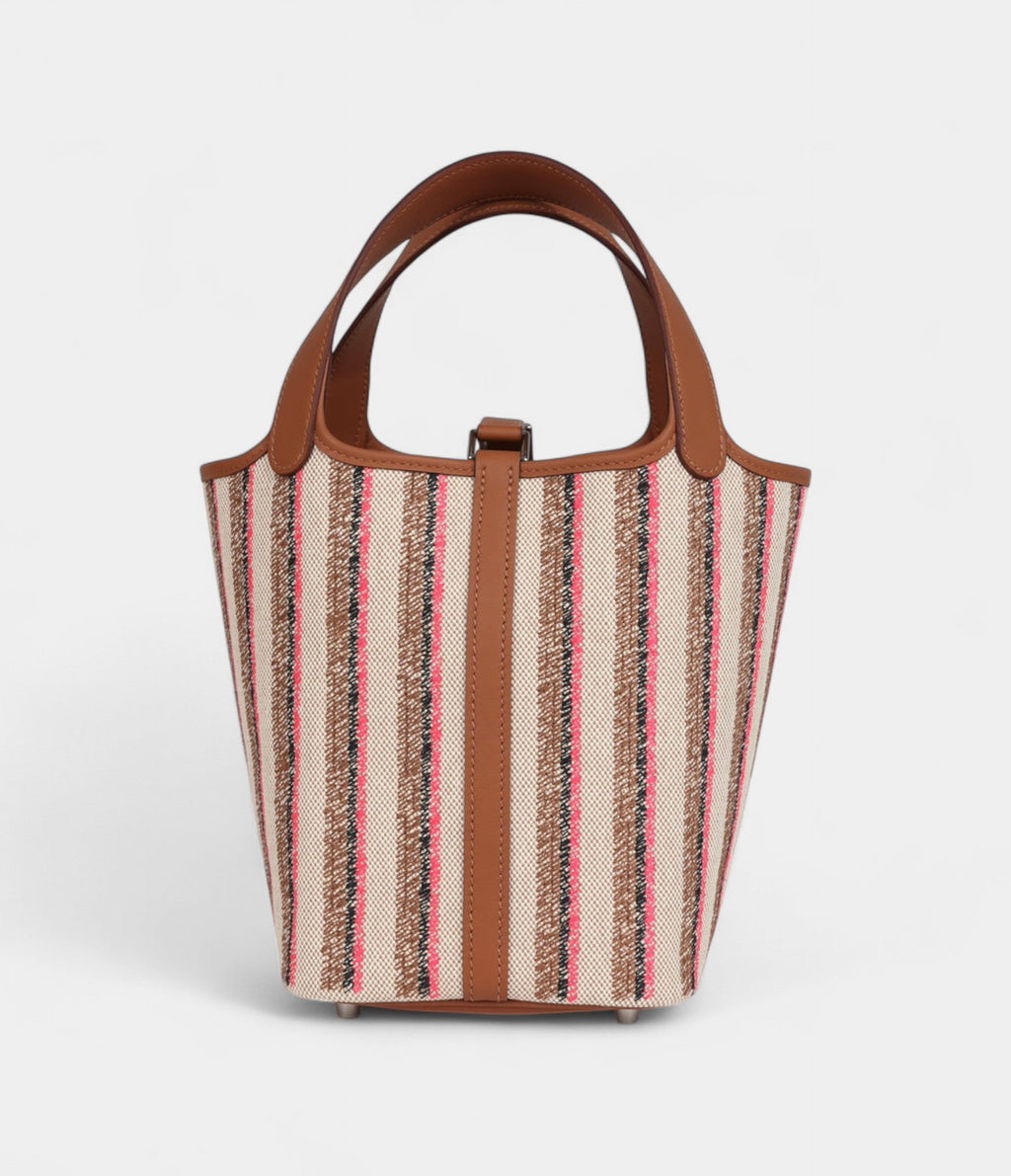 Hermès Picotin Lock 18 Gold, Ecru-Beige, Rose Pop, Black Toile H and Fauve Swift Palladium Hardware
