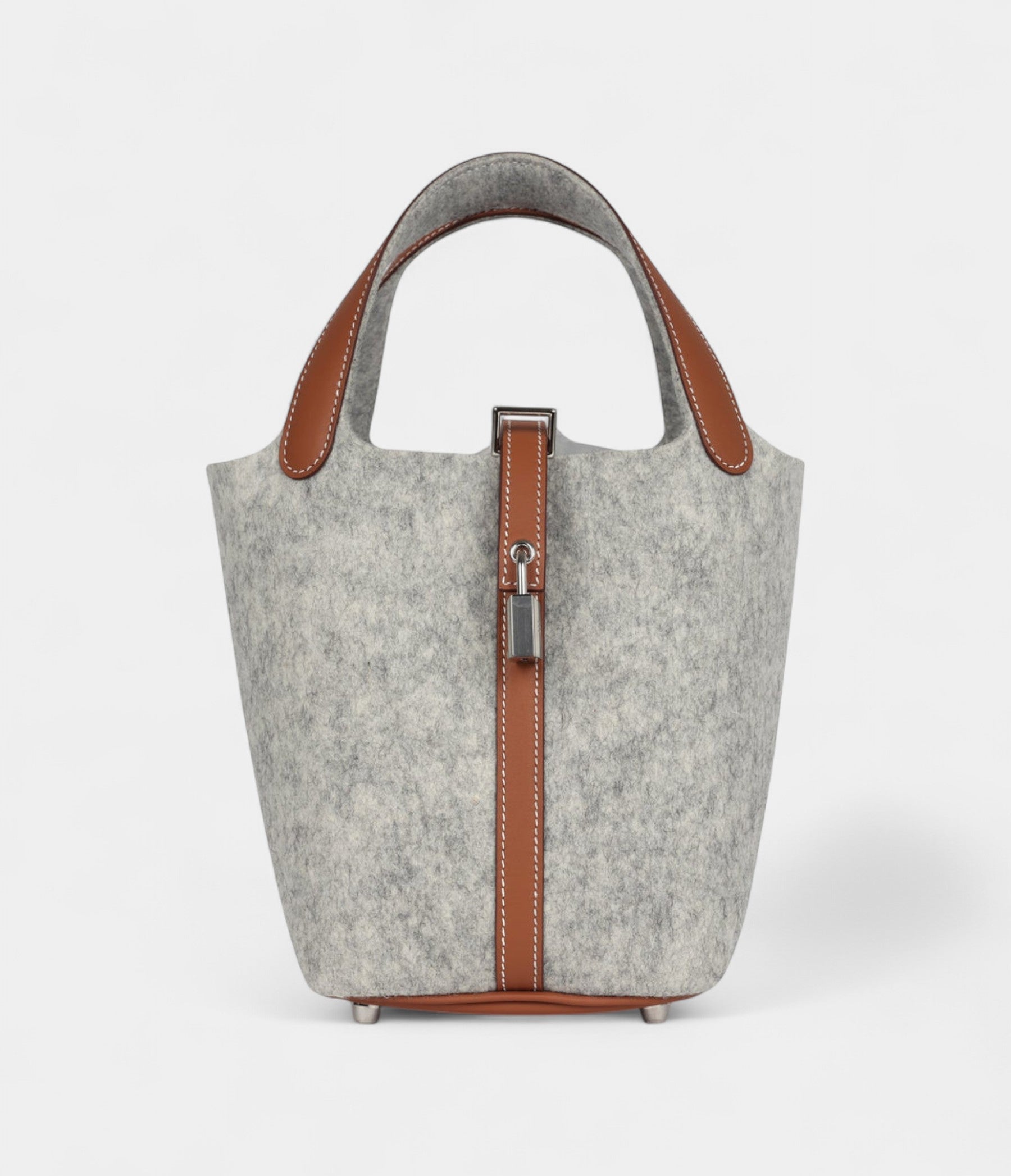 Hermès Picotin Lock 18 Gris Clair Feutre and Gold Swift Palladium Hardware