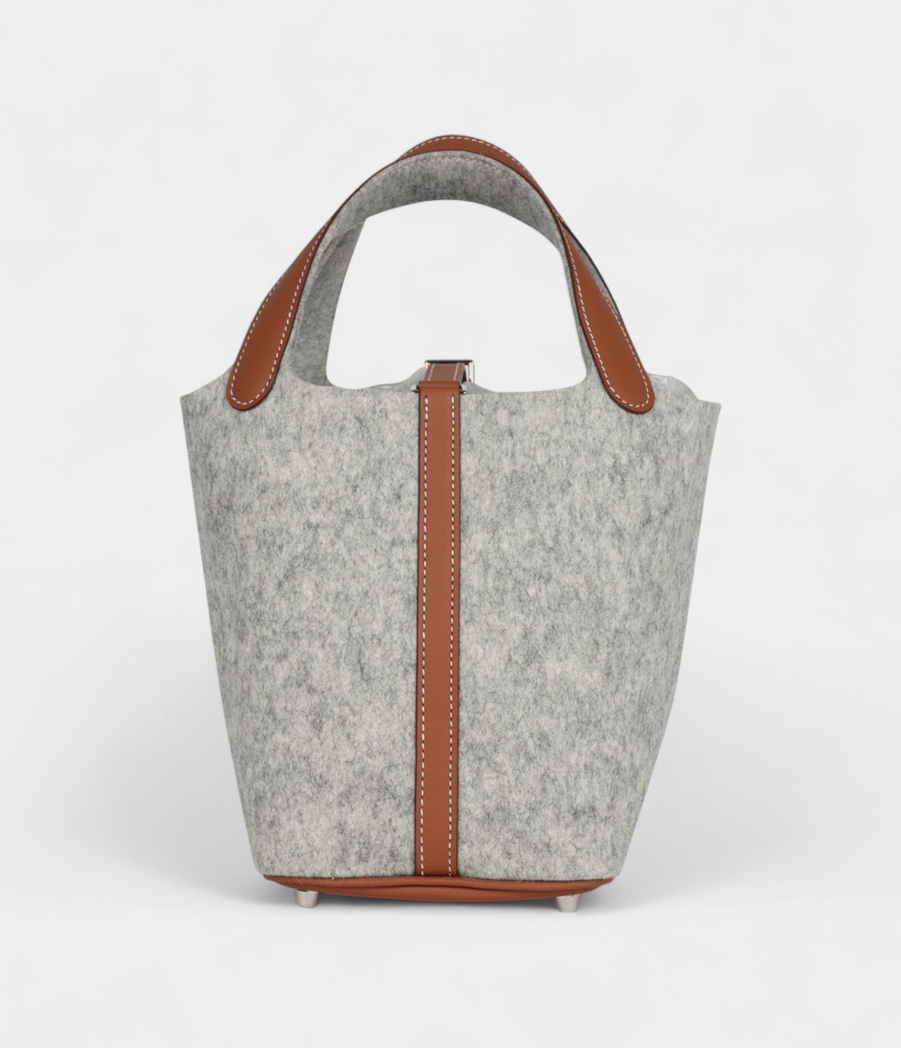 Hermès Picotin Lock 18 Gris Clair Feutre and Gold Swift Palladium Hardware