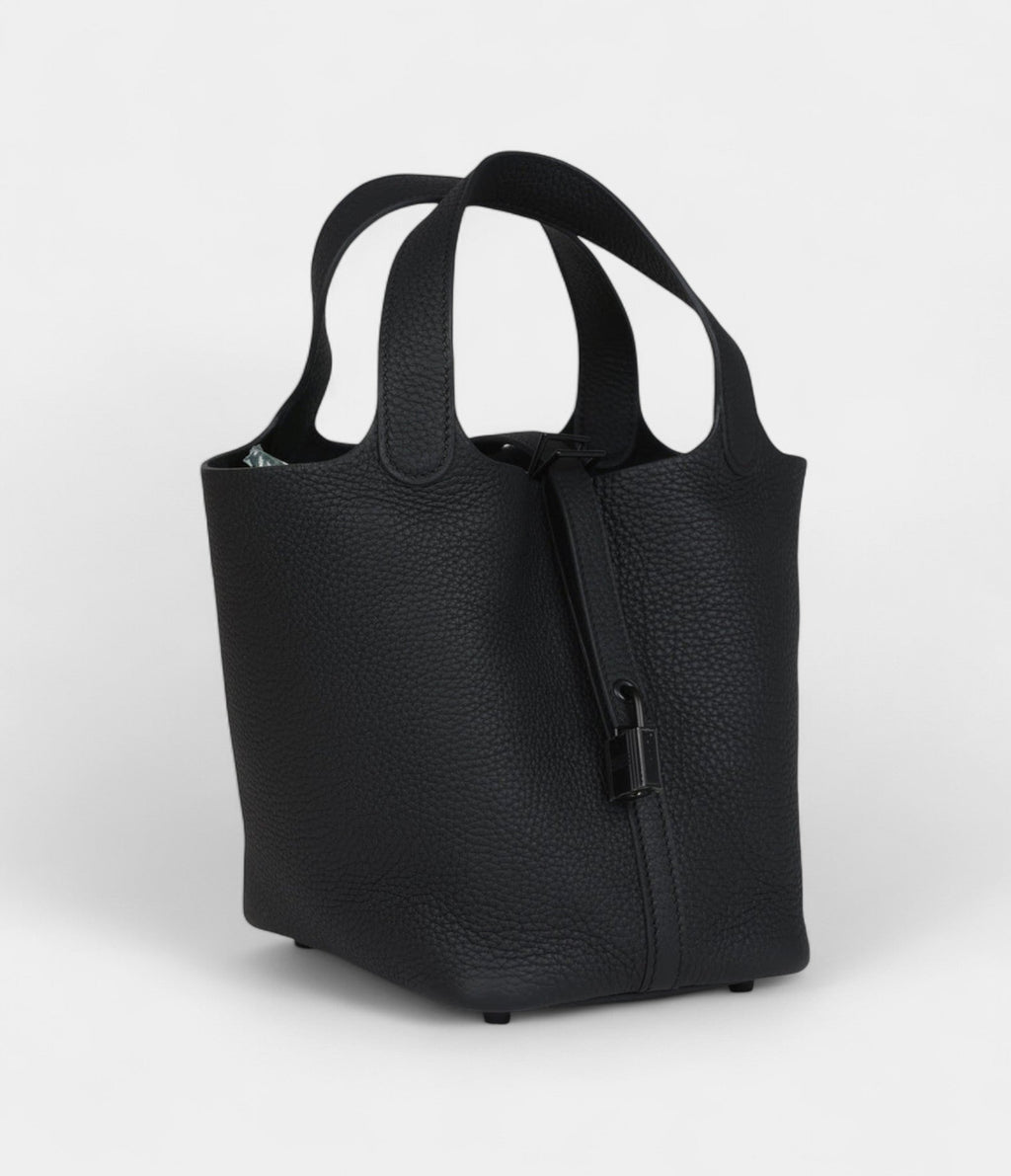 Hermès Picotin Lock 18 Monochrome Black Clemence Black Hardware