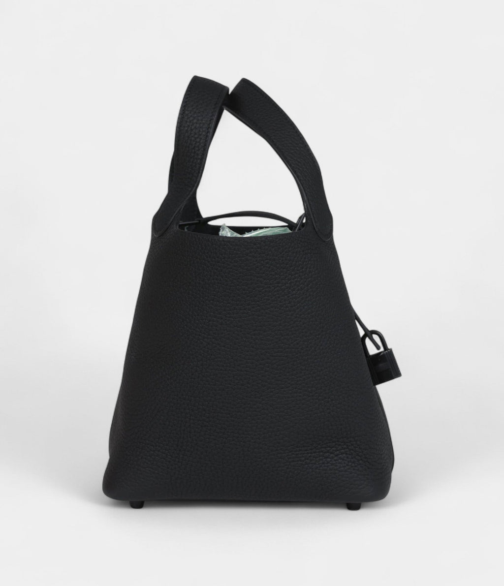 Hermès Picotin Lock 18 Monochrome Black Clemence Black Hardware