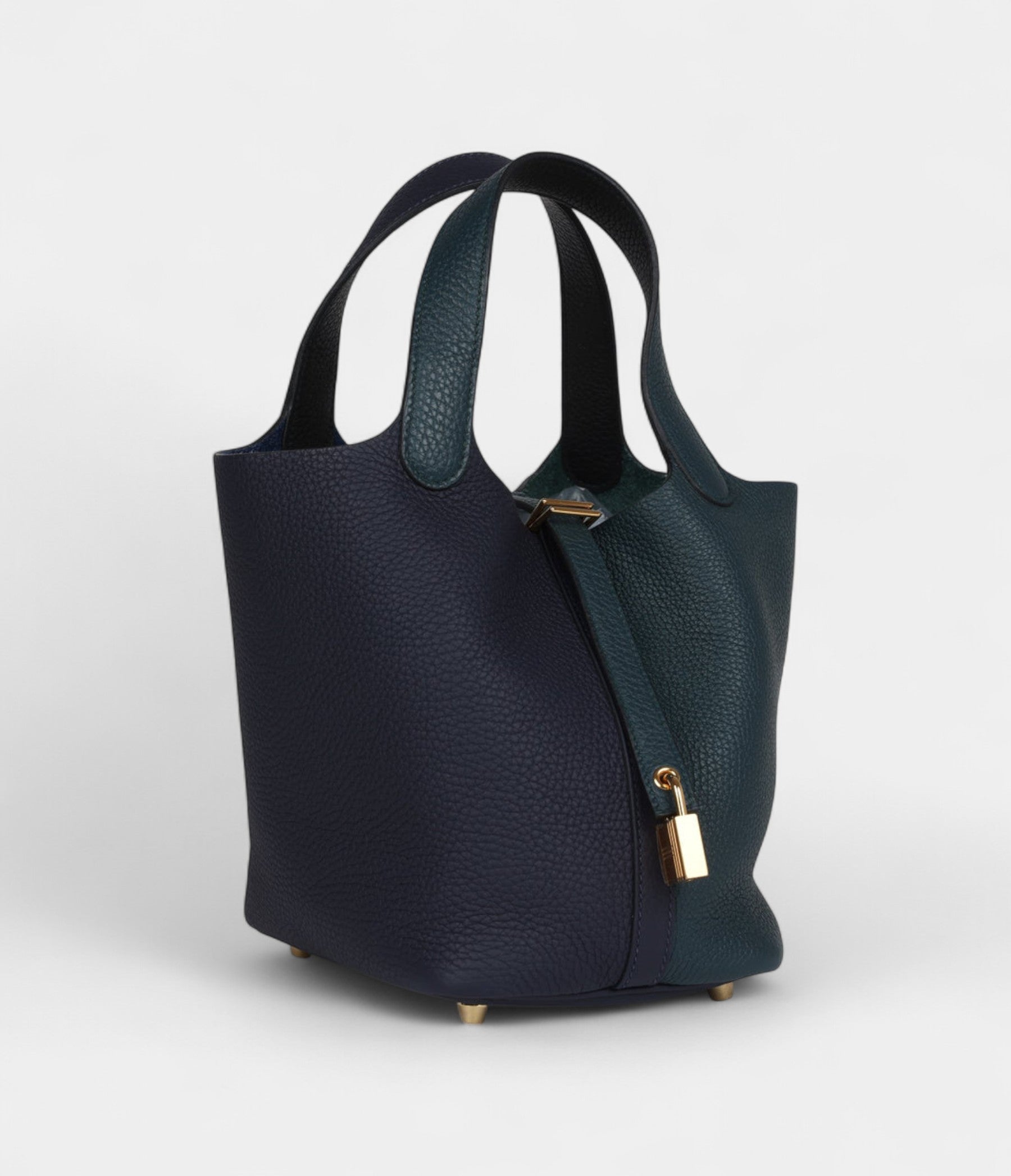 Hermès Picotin Lock 18 Night Blue and Cypress Green Coat Clemence Gold Hardware