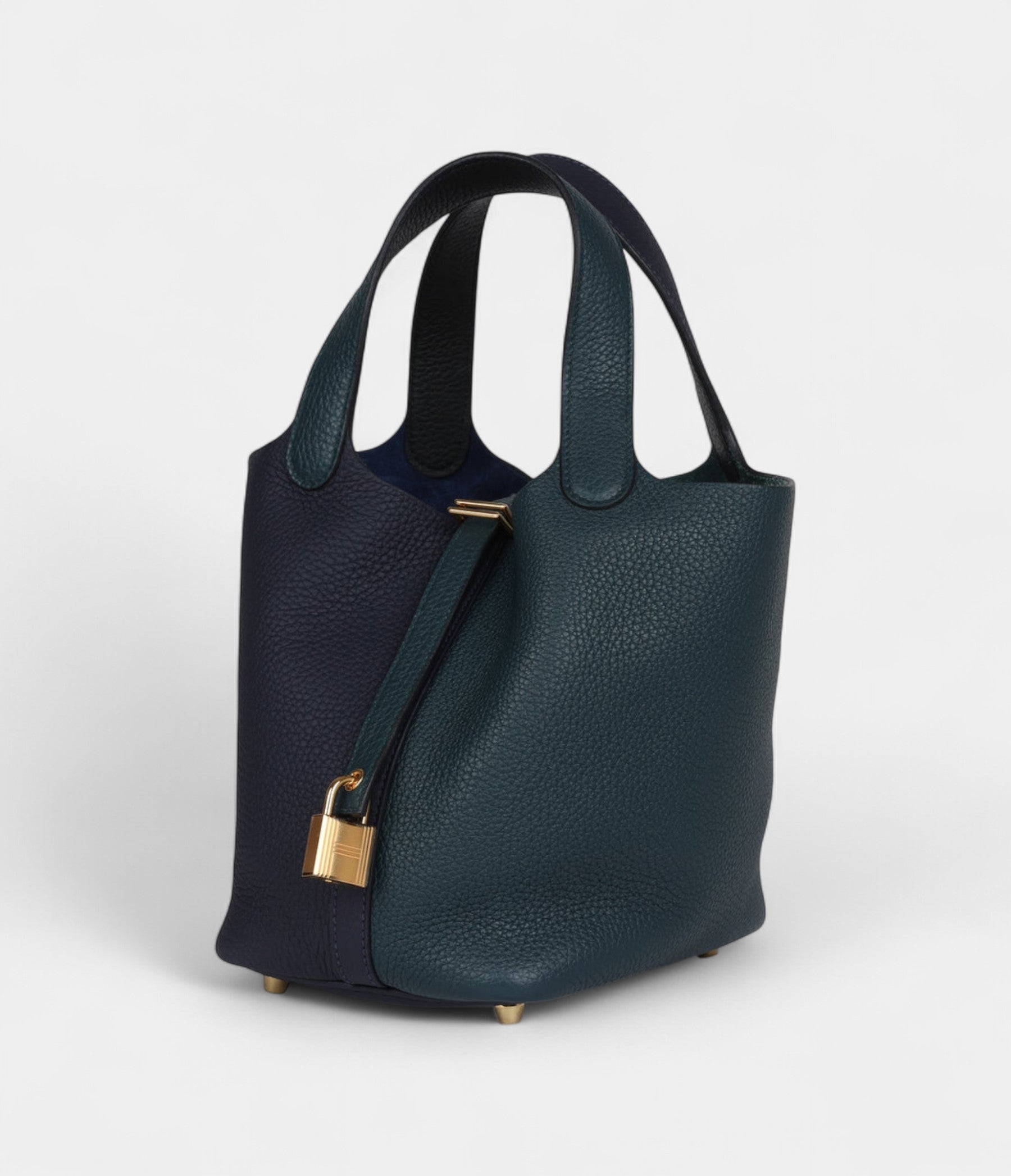 Hermès Picotin Lock 18 Night Blue and Cypress Green Coat Clemence Gold Hardware