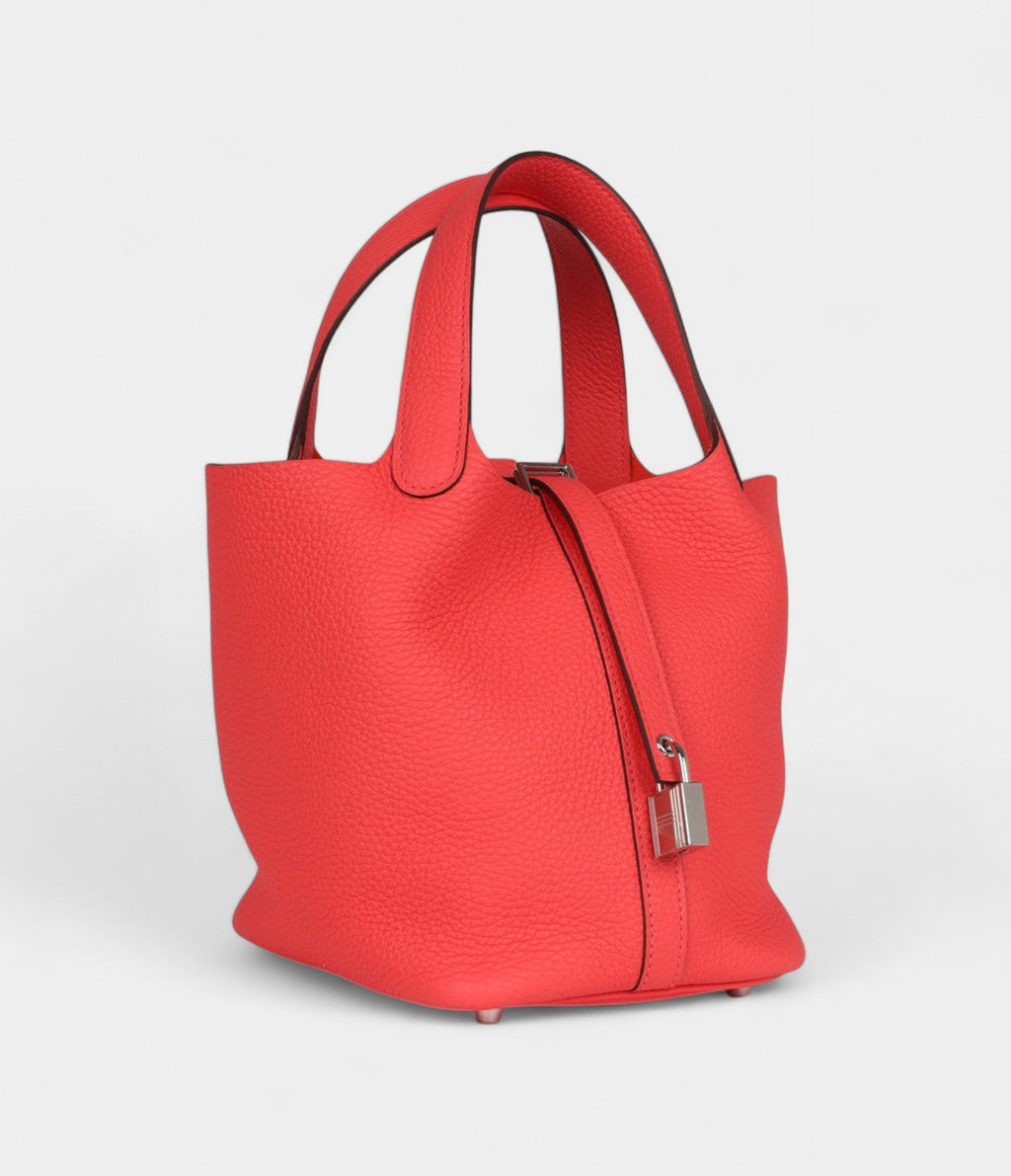Hermès Picotin Lock 18 Rose Texas Clemence Palladium Hardware
