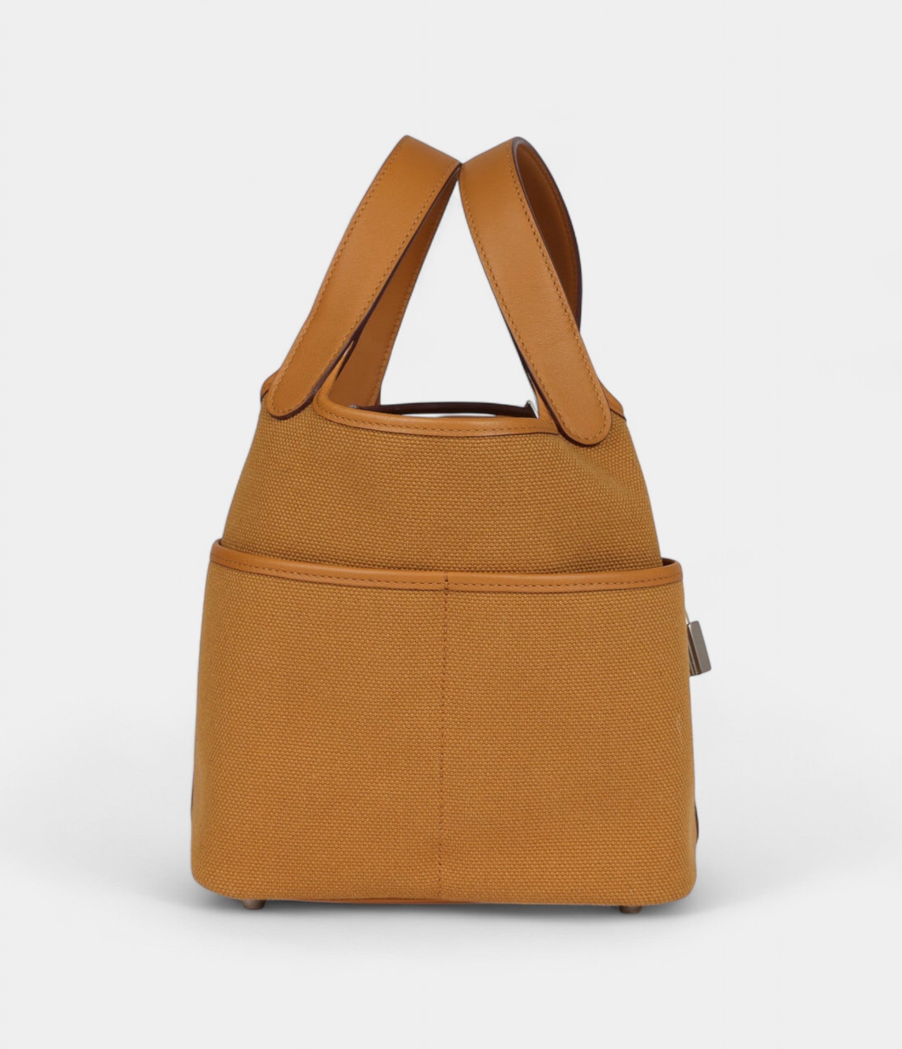 Hermès Picotin Lock 18 Sesame Swift and Toile Canvas Palladium Hardware