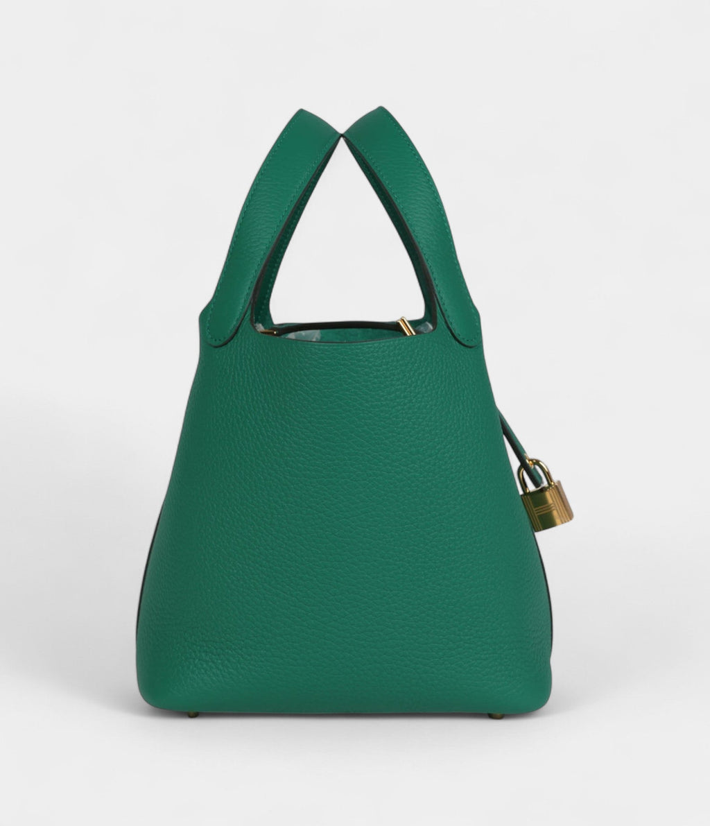 Hermès Picotin Lock 18 Vert Vertigo Clemence Gold Hardware