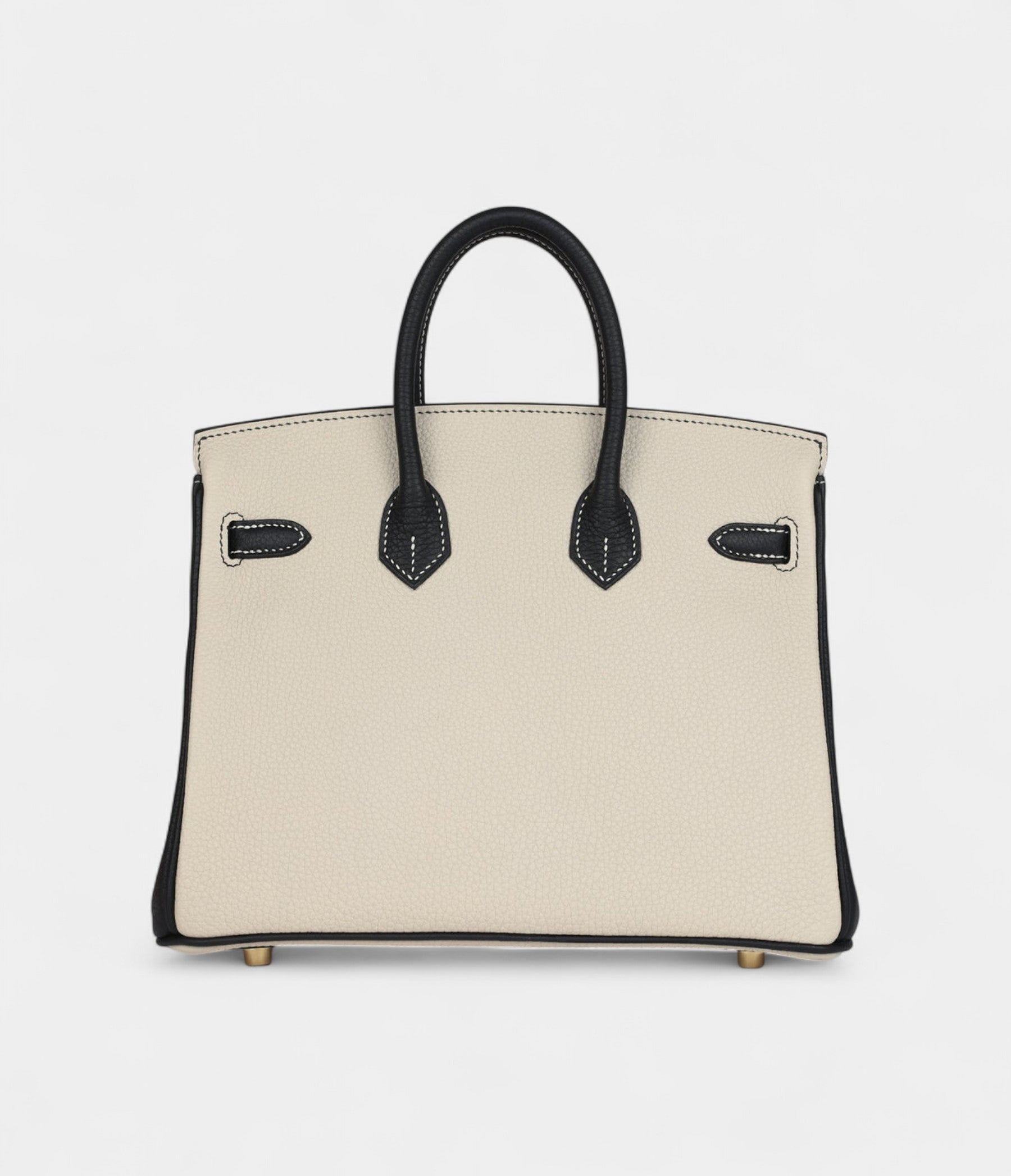 Hermès Birkin 25 Craie and Black Togo Brushed Gold Hardware
