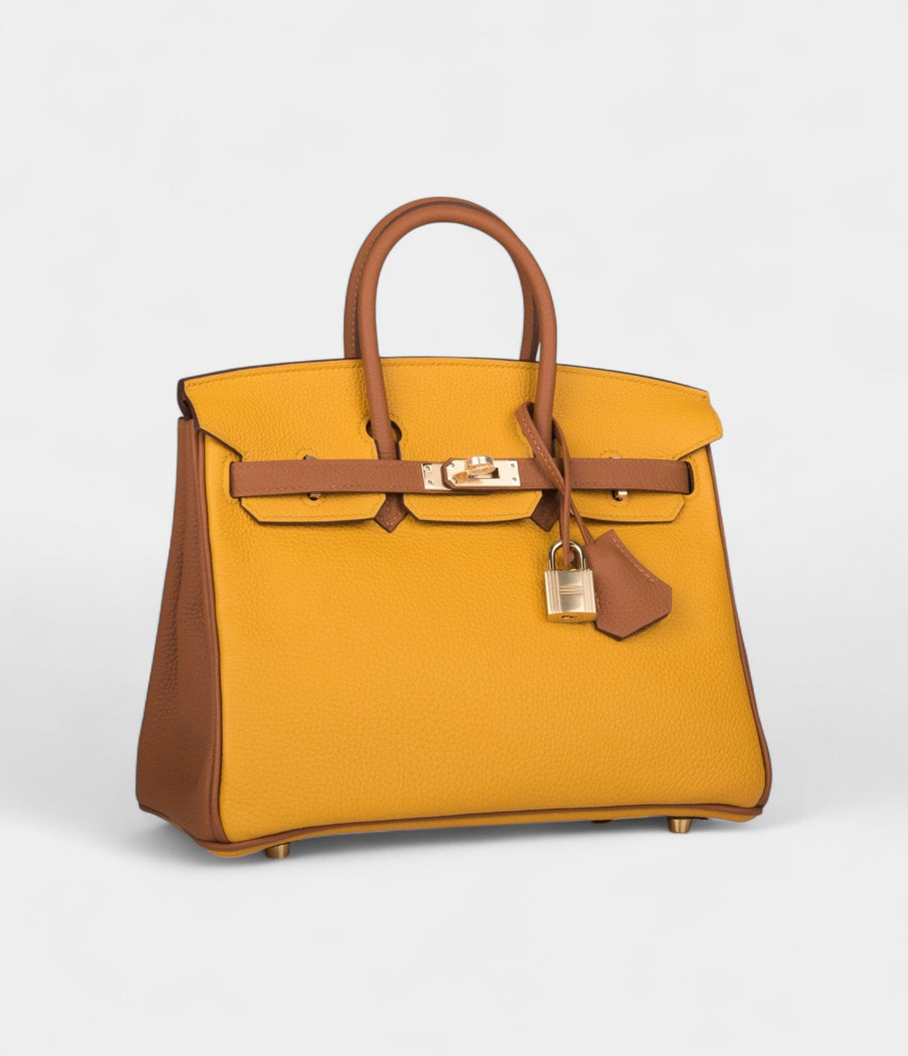 Hermès Birkin 25 Jaune Ambre and Gold Togo Permabrass Hardware