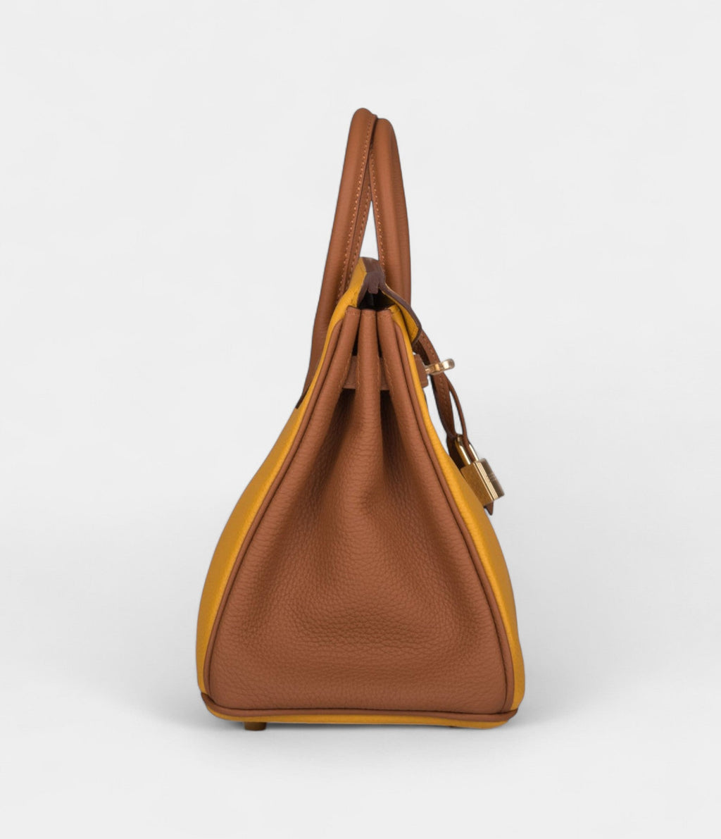 Hermès Birkin 25 Jaune Ambre and Gold Togo Permabrass Hardware