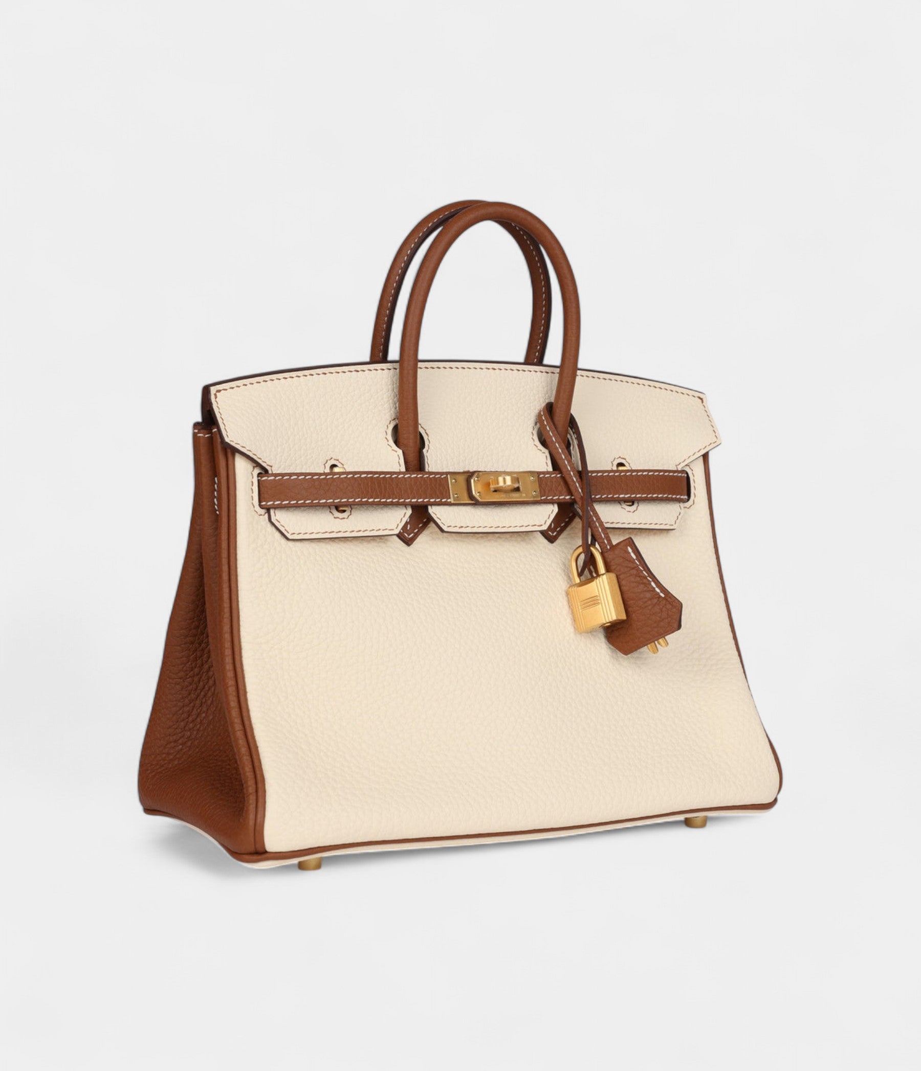 Hermès Birkin 25 Nata and Gold Clemence Brushed Gold Hardware