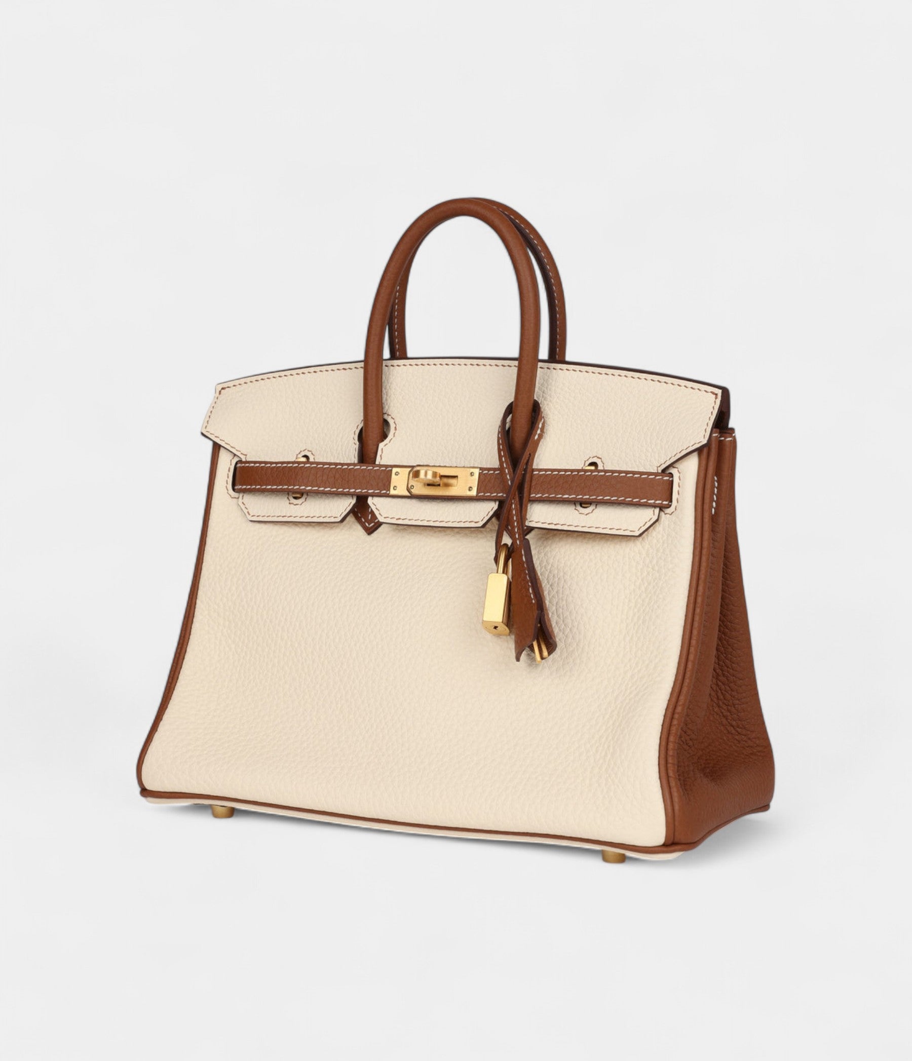 Hermès Birkin 25 Nata and Gold Clemence Brushed Gold Hardware