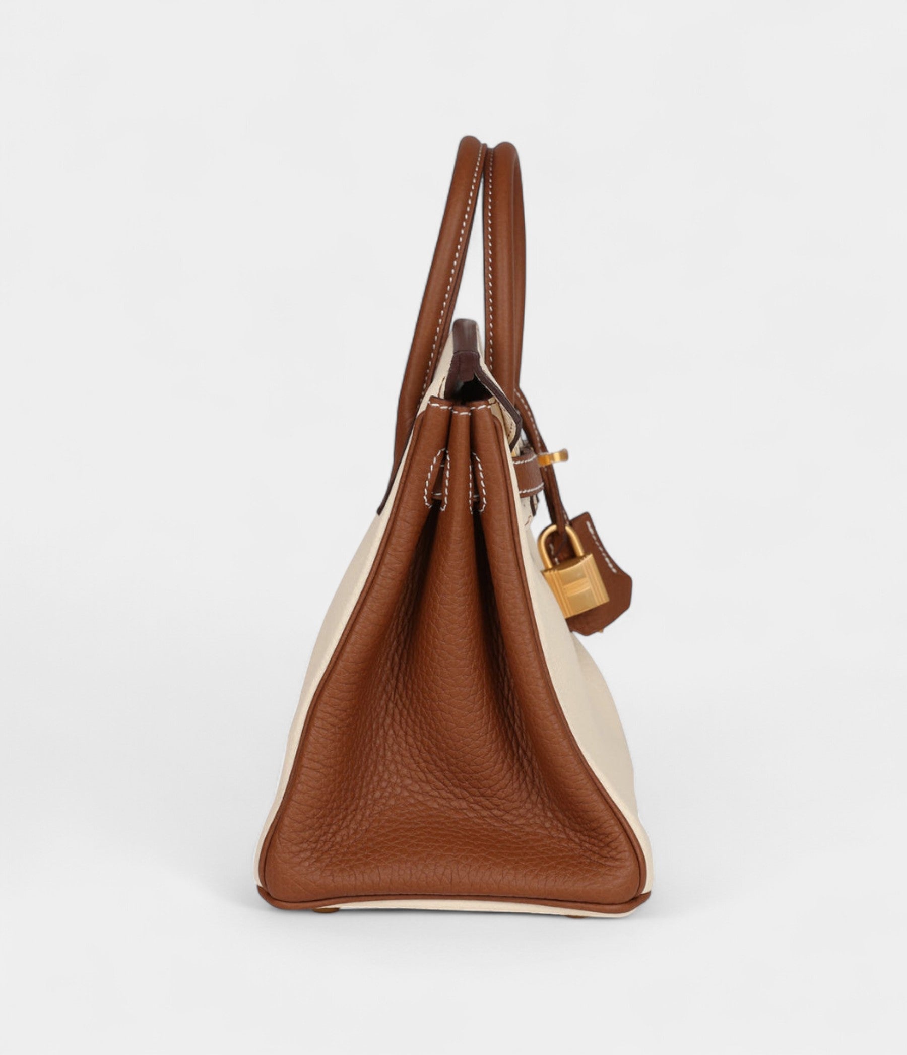 Hermès Birkin 25 Nata and Gold Clemence Brushed Gold Hardware