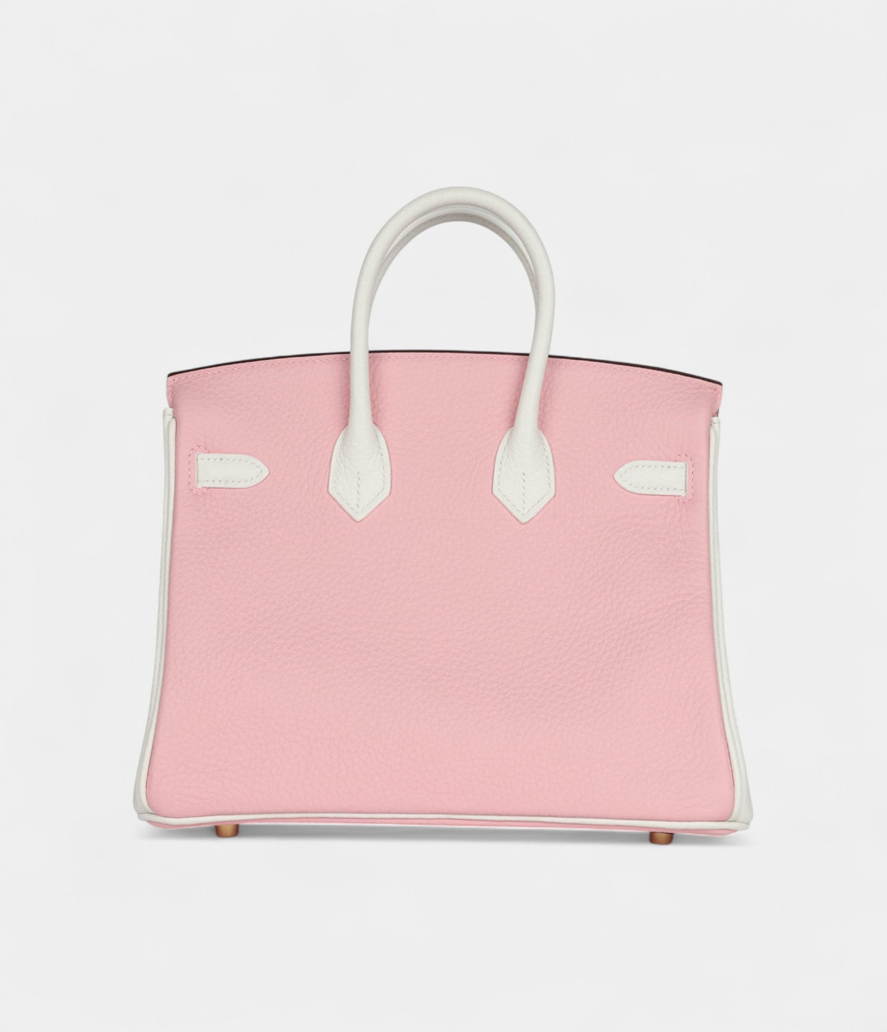 Hermès Birkin 25 Rose Sakura and White Clemence Brushed Gold Hardware