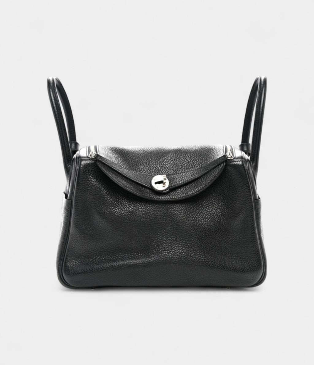 Hermes Taurillon Clemence Lindy 30 Black