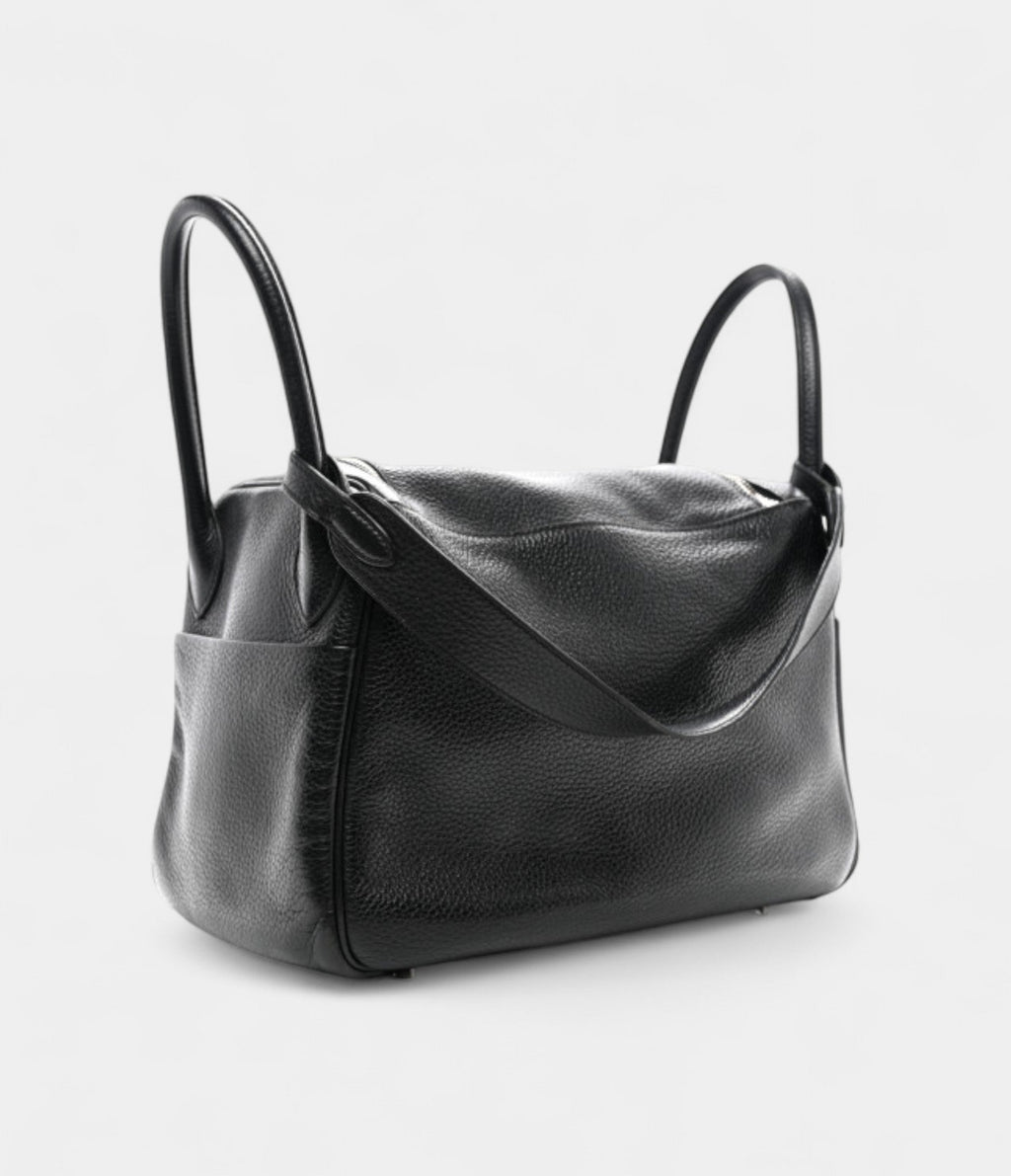 Hermes Taurillon Clemence Lindy 30 Black