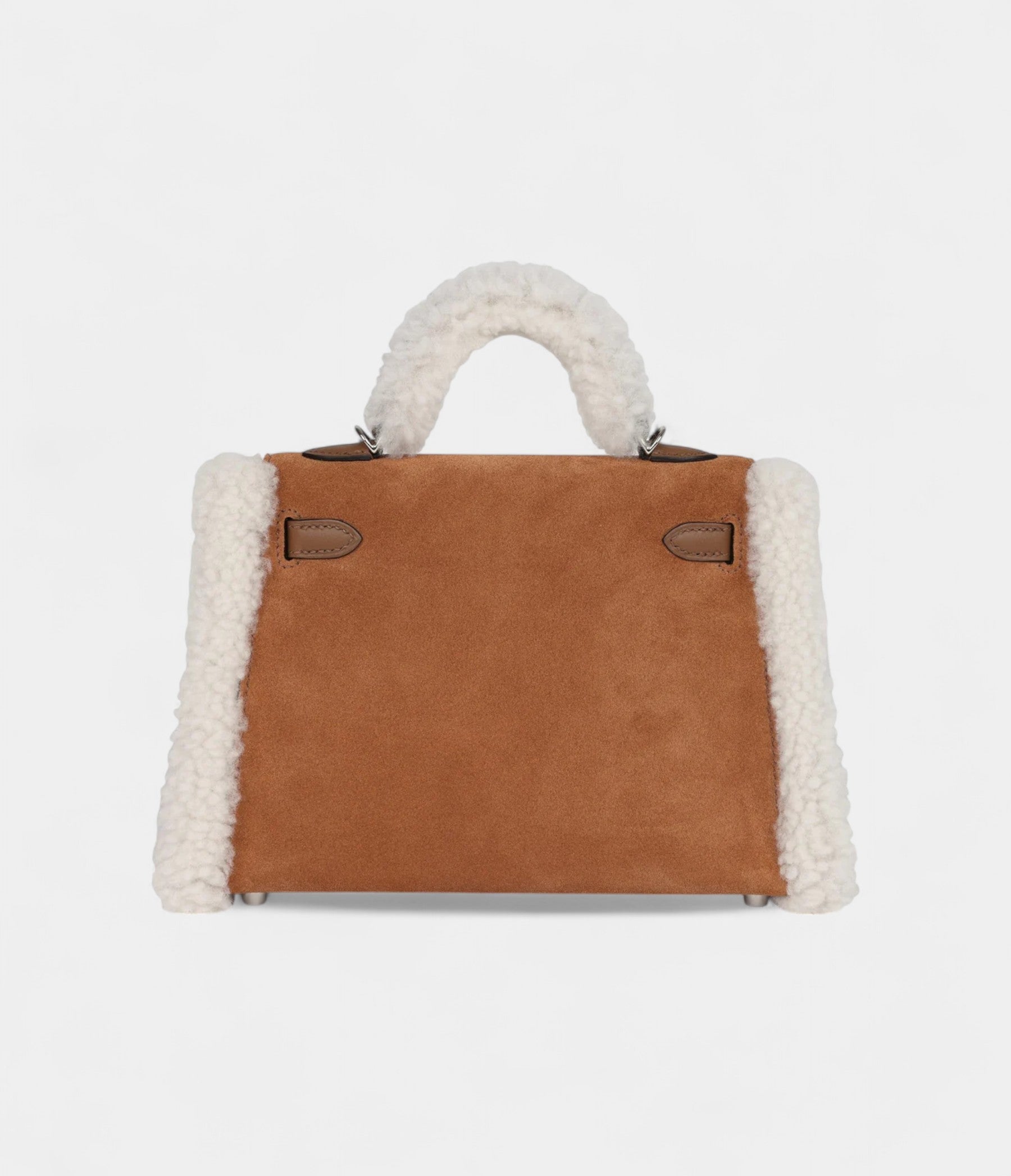 Hermès Teddy Kelly 20 Chamois Shearling and Swift Palladium Hardware