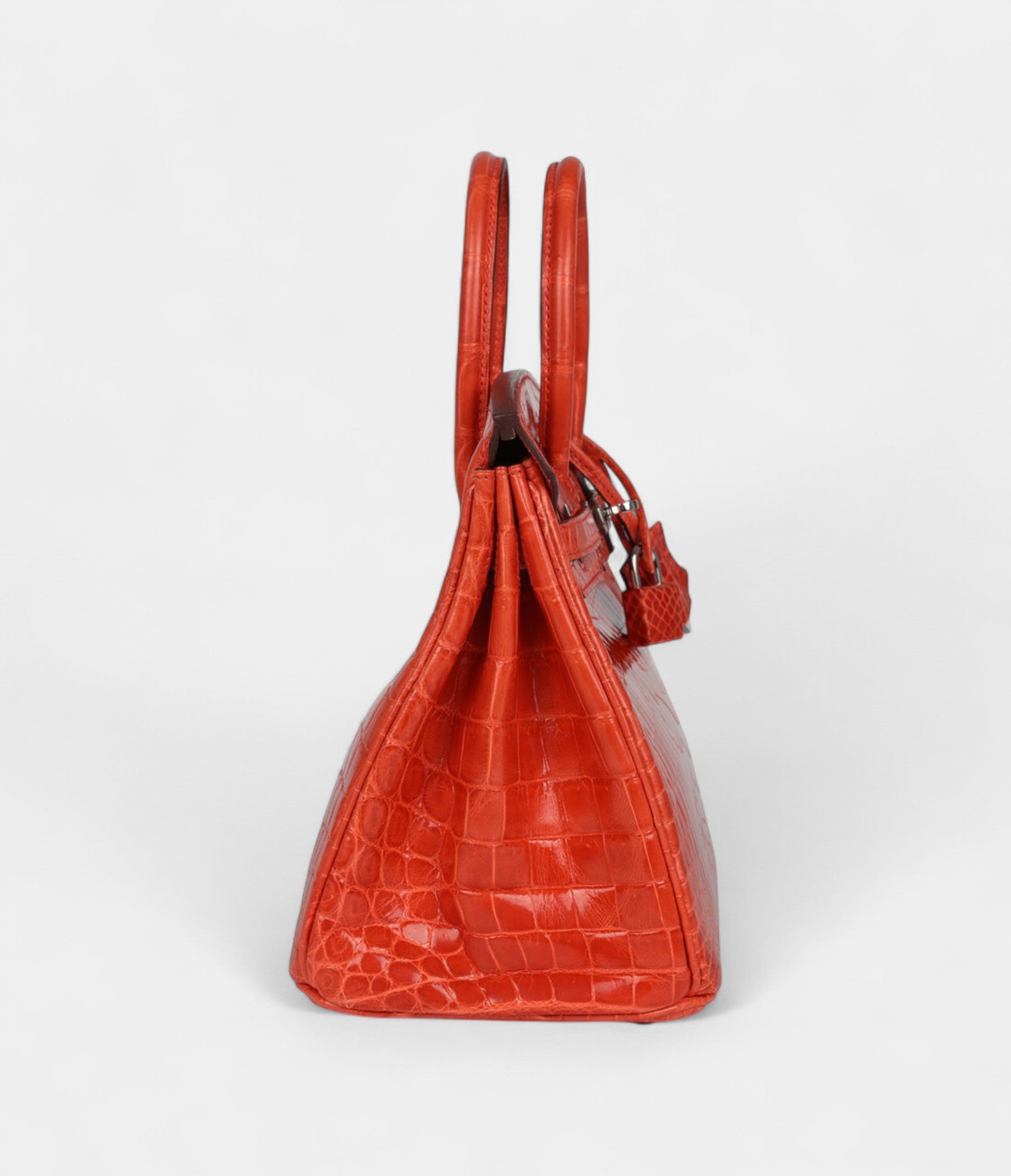 Hermès Birkin 25 Orange Poppy Shiny Niloticus Crocodile Palladium Hardware