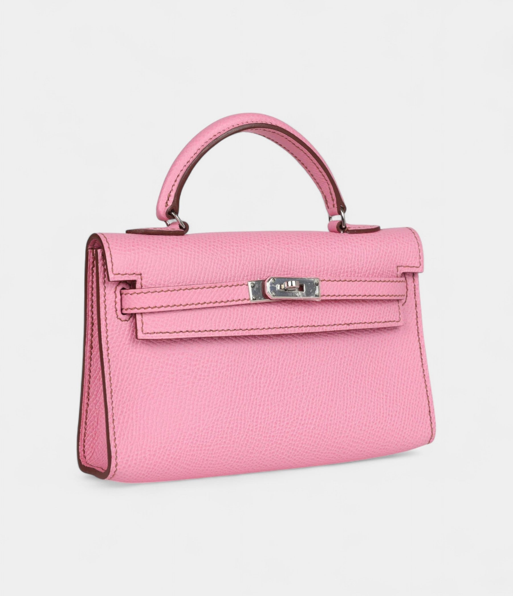 Hermès Micro Kelly 20 Bubblegum Epsom Palladium Hardware