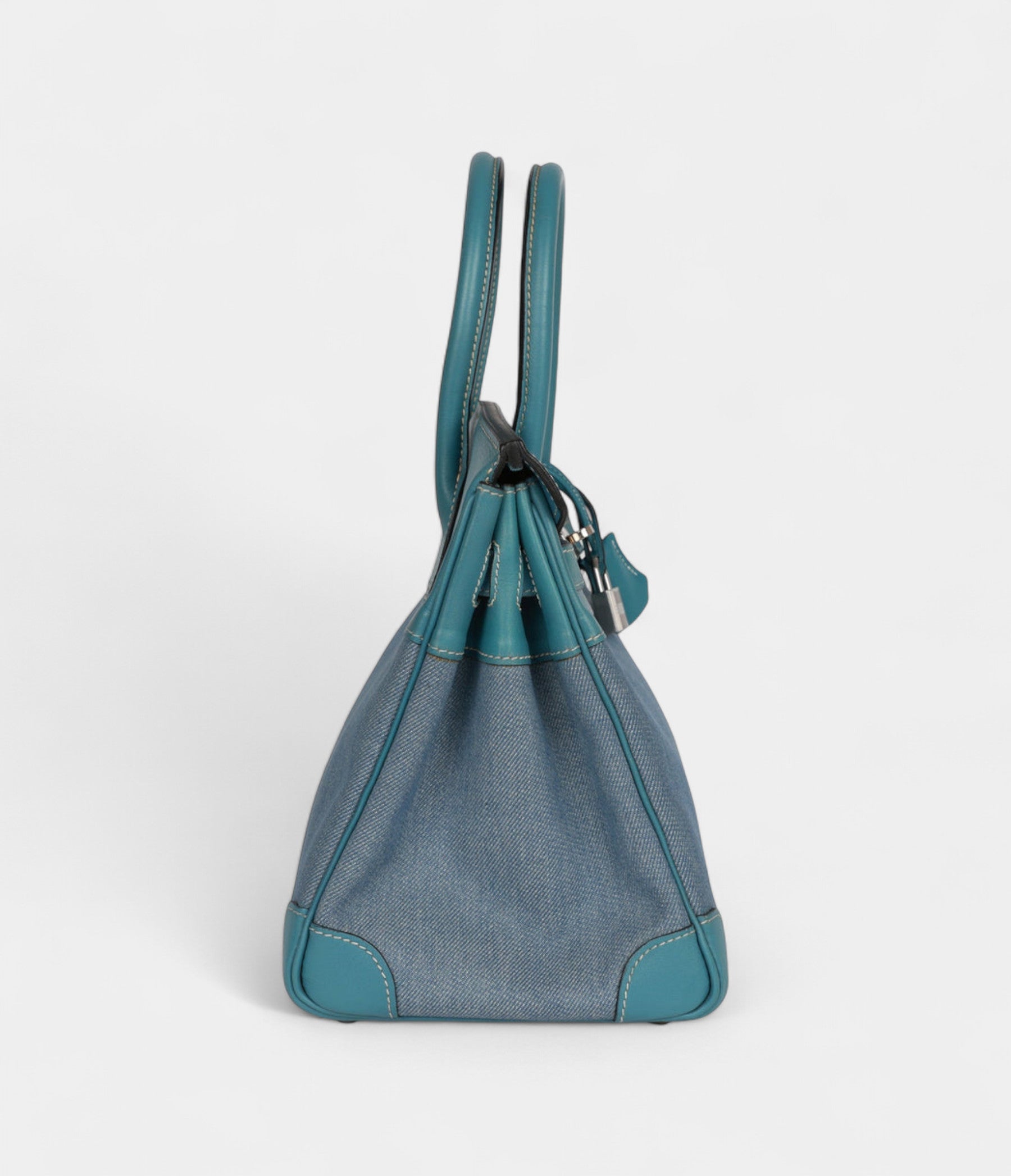 Vintage Hermès Birkin 30 Denim and Blue Jean Gulliver Palladium Hardware