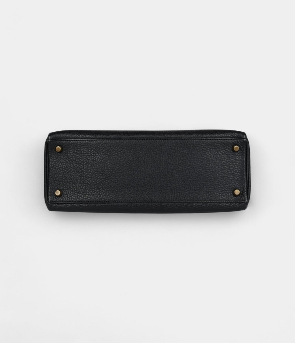 Vintage Hermès Kelly 32 Black Ardennes Gold Hardware