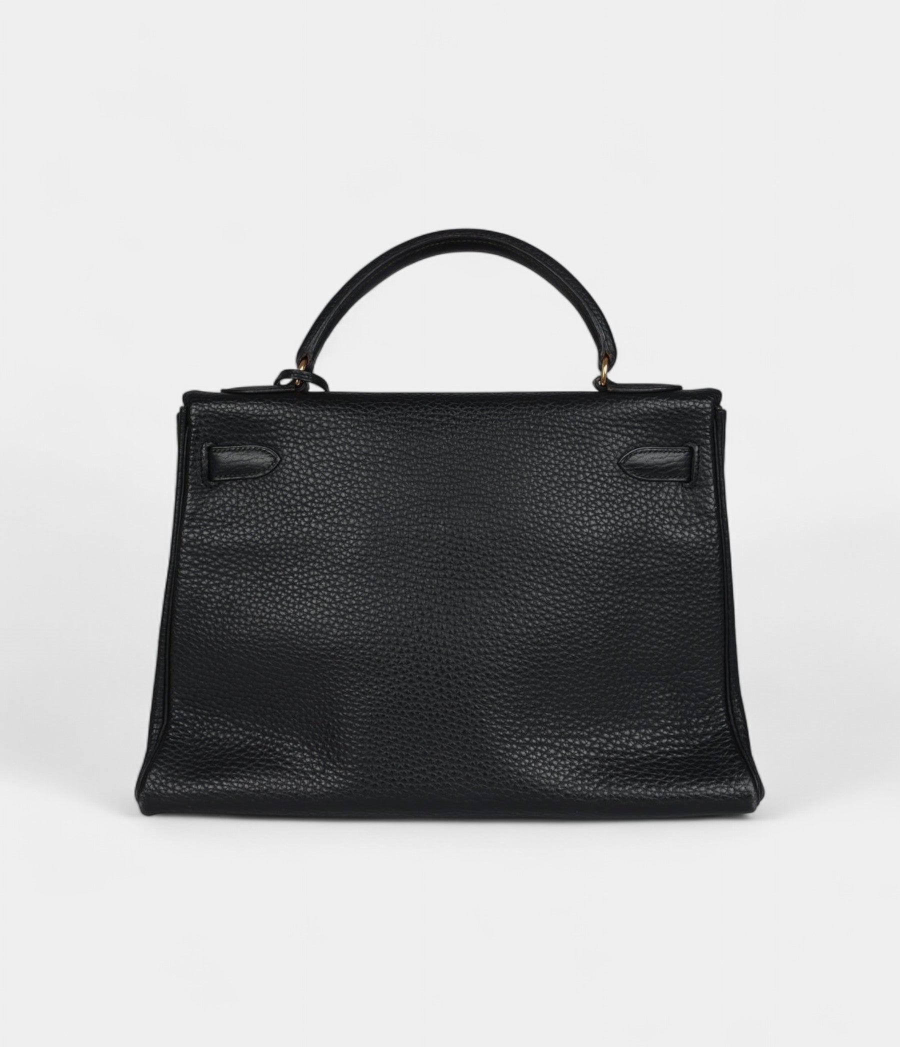 Vintage Hermès Kelly 32 Black Ardennes Gold Hardware
